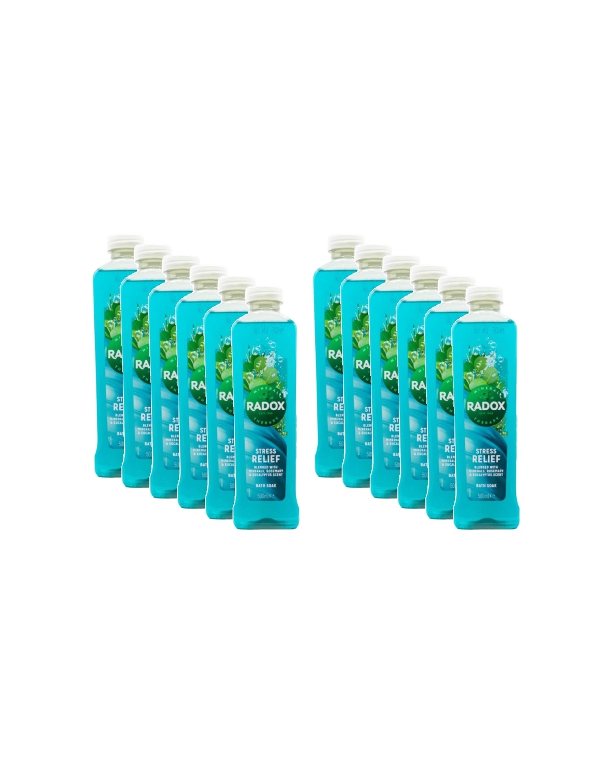 1 Radox 12PK Bath Gel Stress Relief With Minerals Rosemary Eucalyptus Scent 500mL - Blue, 1 of 4