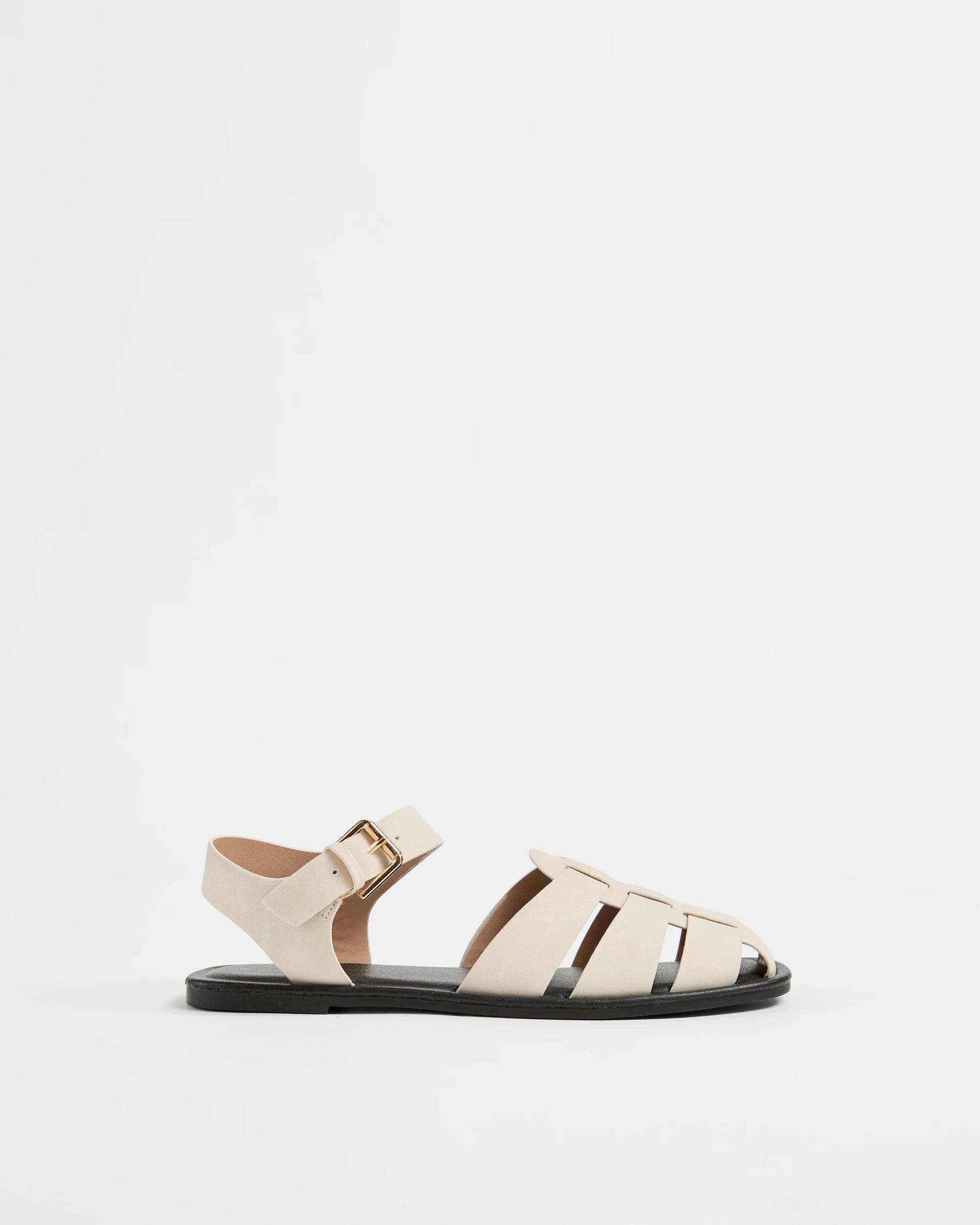 1 Target Girls Senior Gladiator Sandal CREAM, 1 of 3