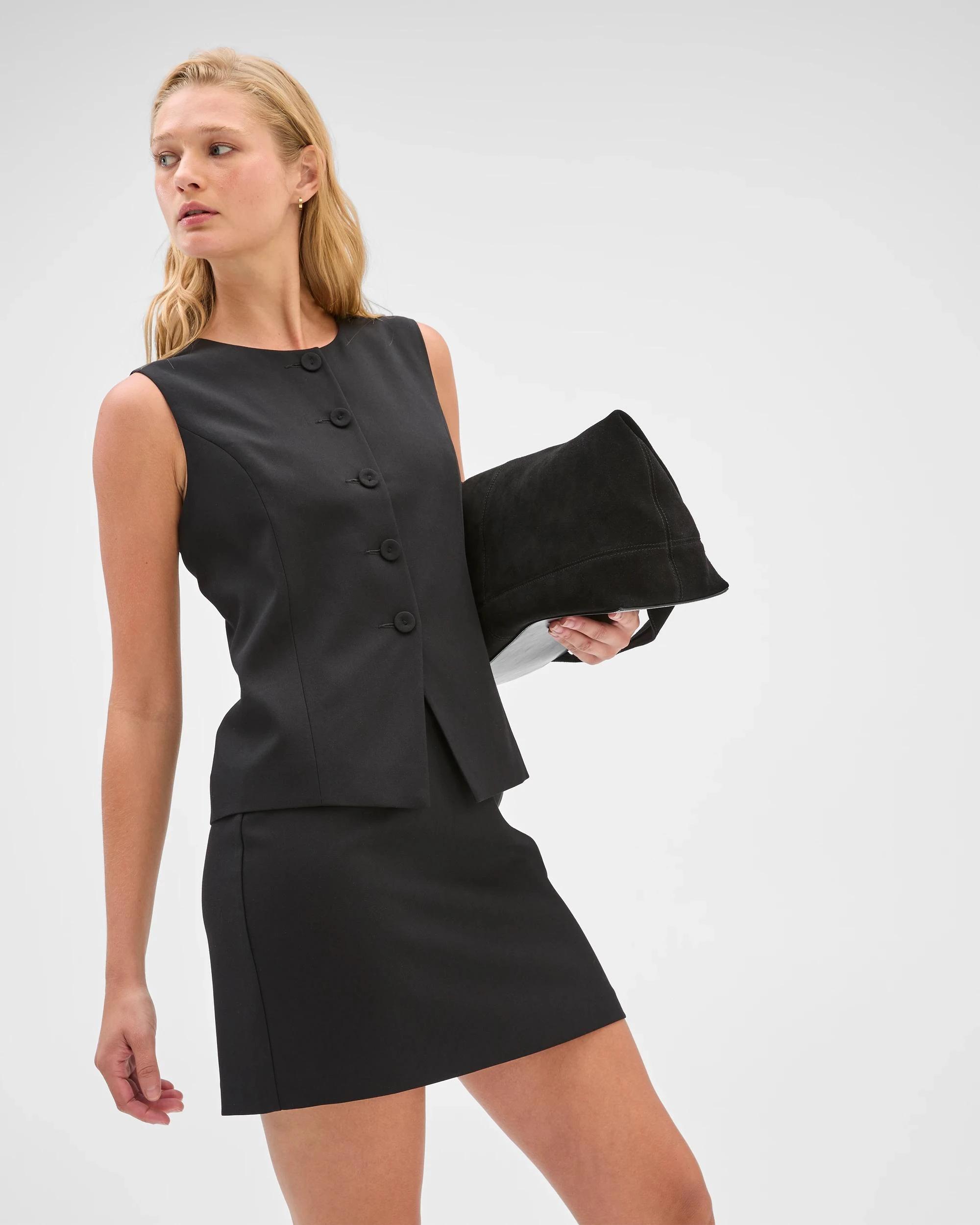 2 Preview Tailored Mini Skirt BLACK, 2 of 7