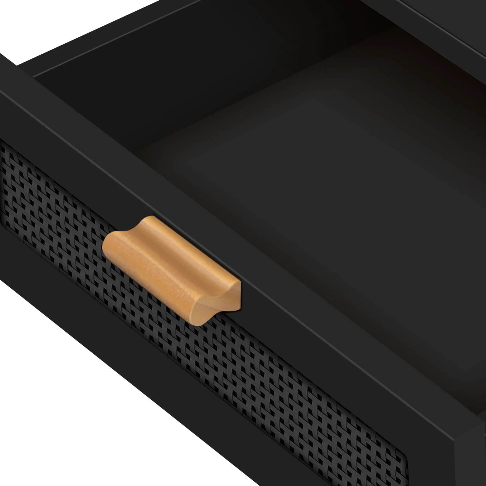 8 Alfordson 2x Bedside Table Nightstand Side Storage Rattan - Black, 8 of 10