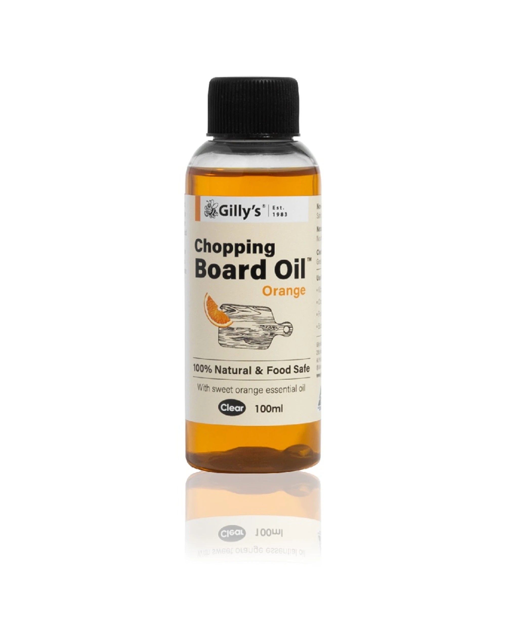 1 Gilly's Chopping Board Oil Food Safe Natural Orange Scented 100mL - Orange, 1 of 1
