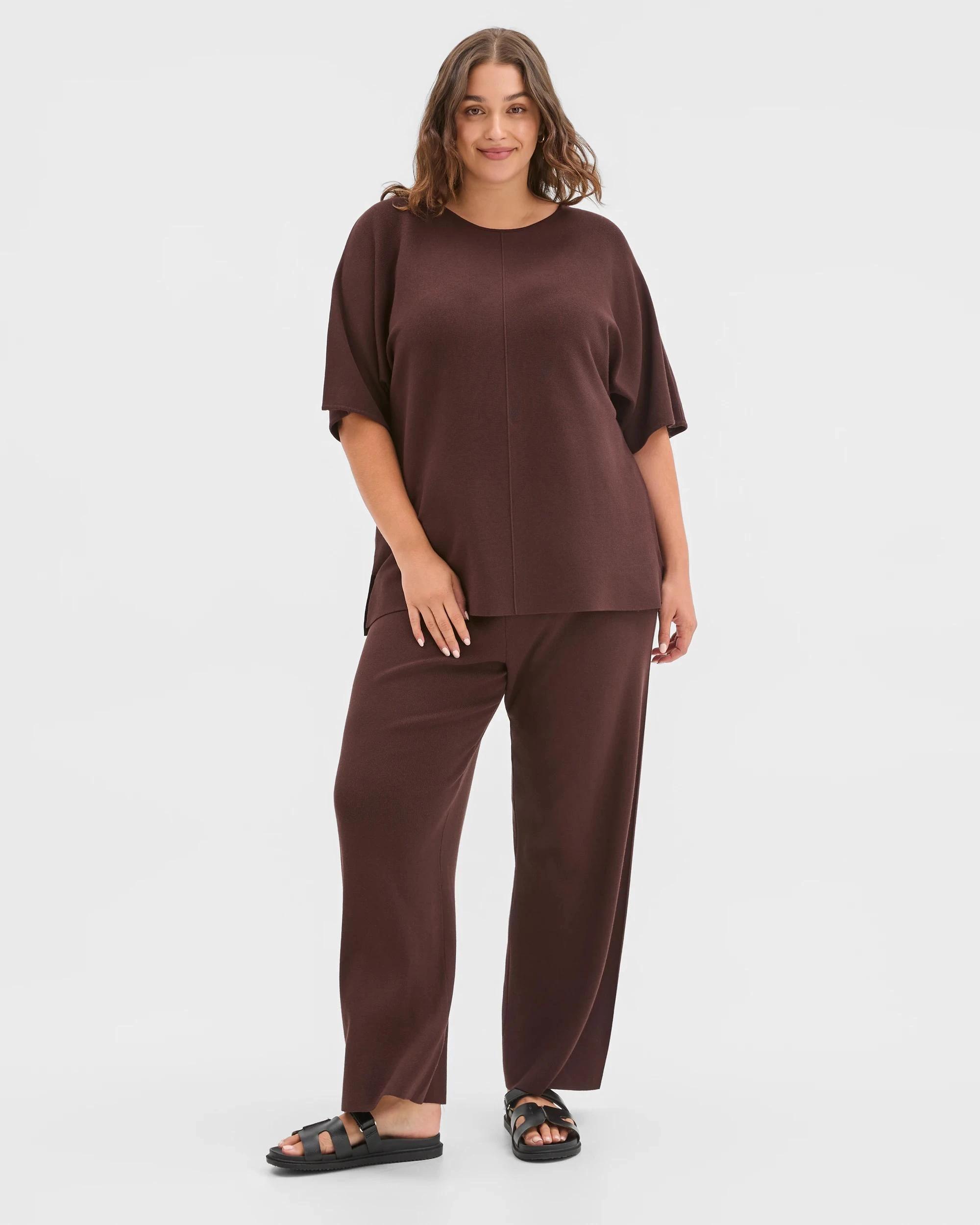 1 Target Curve Plus Size Crepe Knit Pants ESPRESSO, 1 of 5
