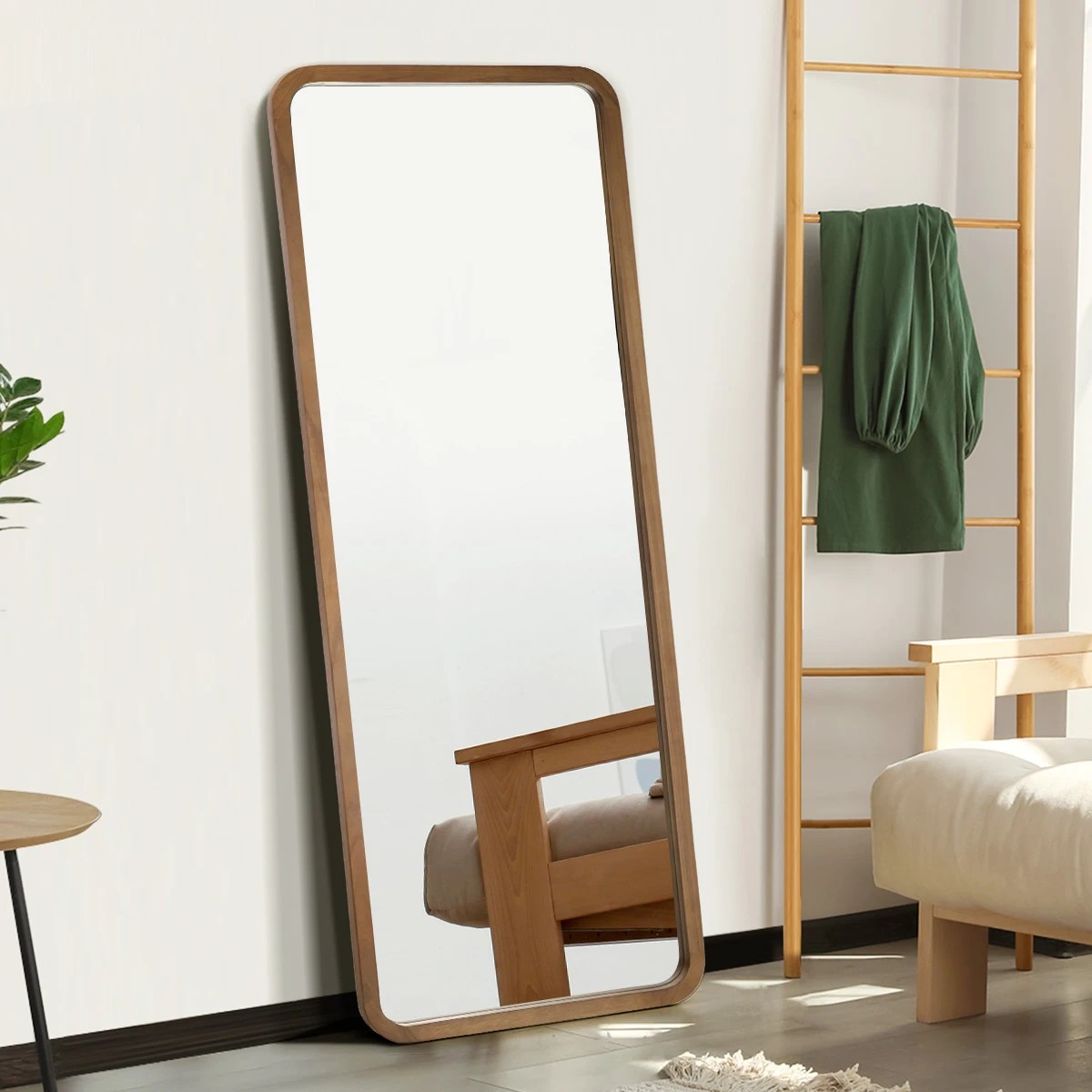 4 Oikiture Full Length Mirror 180x70cm Rectangle Dressing Floor Mirrors - Brown, 4 of 9