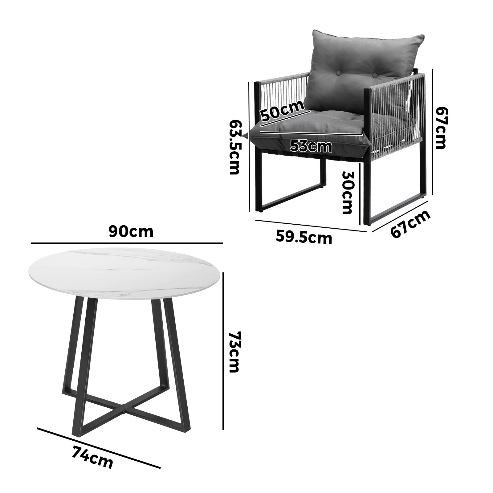 2 Livsip 5pcs Outdoor Dining Setting Patio Furniture Bistro Table Chairs Lounge
 - Multi, 2 of 10