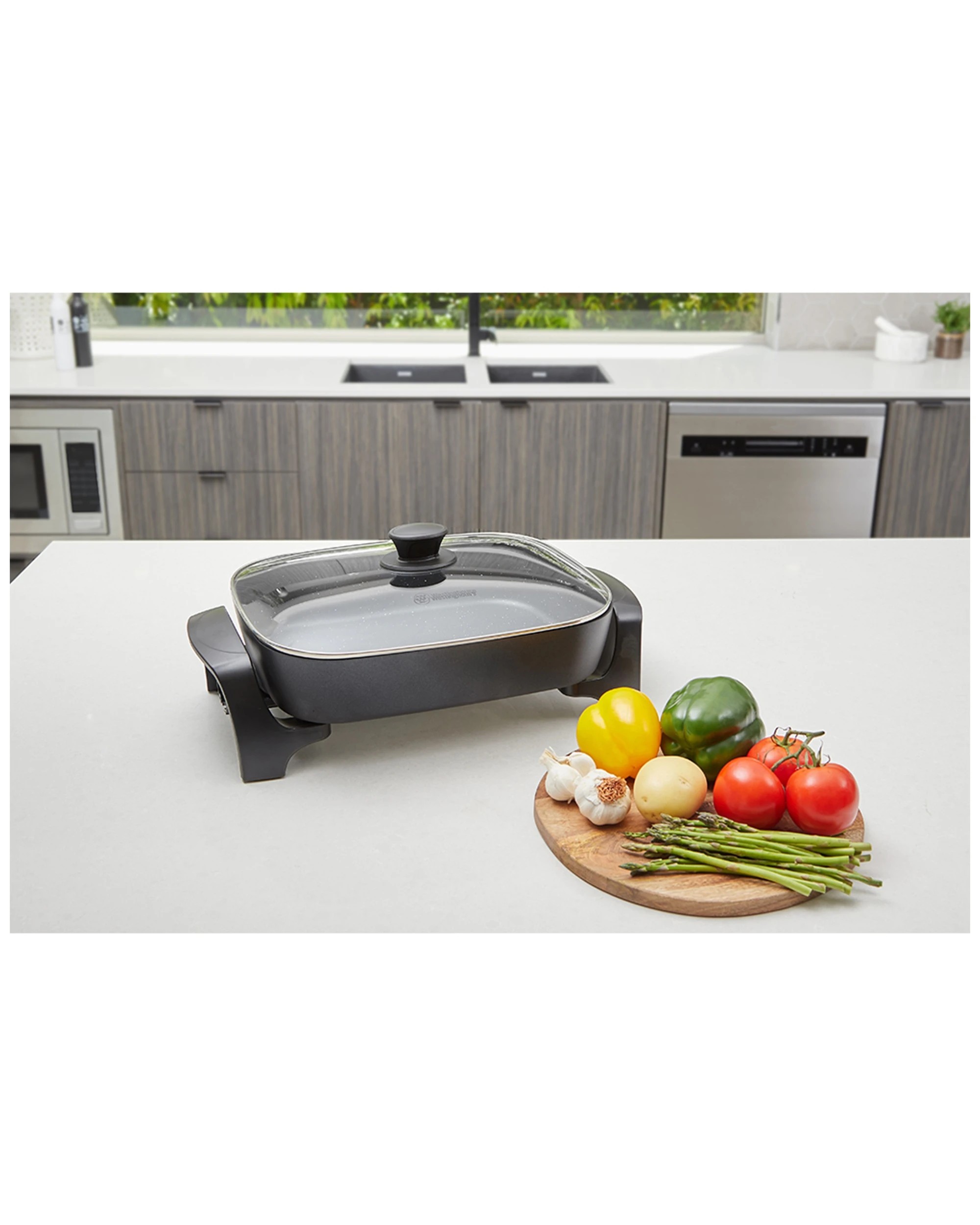 6 Westinghouse 38cm 2400w Non-stick Electric Skillet Fry Pan W/ Glass Lid Black - Black, 6 of 7