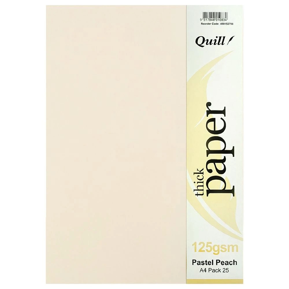 3 Quill A4 Paper 125gsm Pastel Peach 25 Pack, 3 of 3