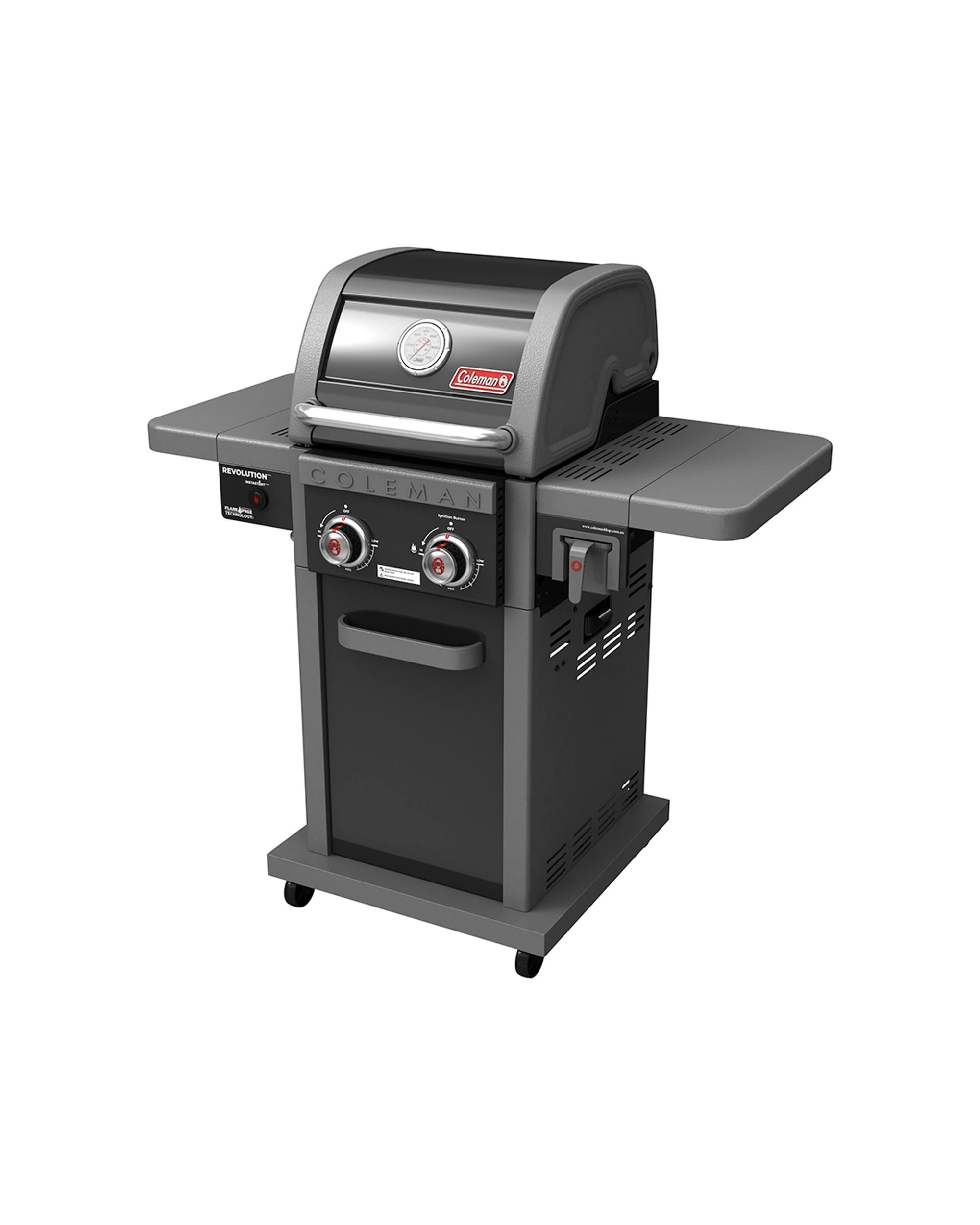 3 Coleman Revolution 2 Burner BBQ With Folding Shelves Instastart Ignition - Black, 3 of 9