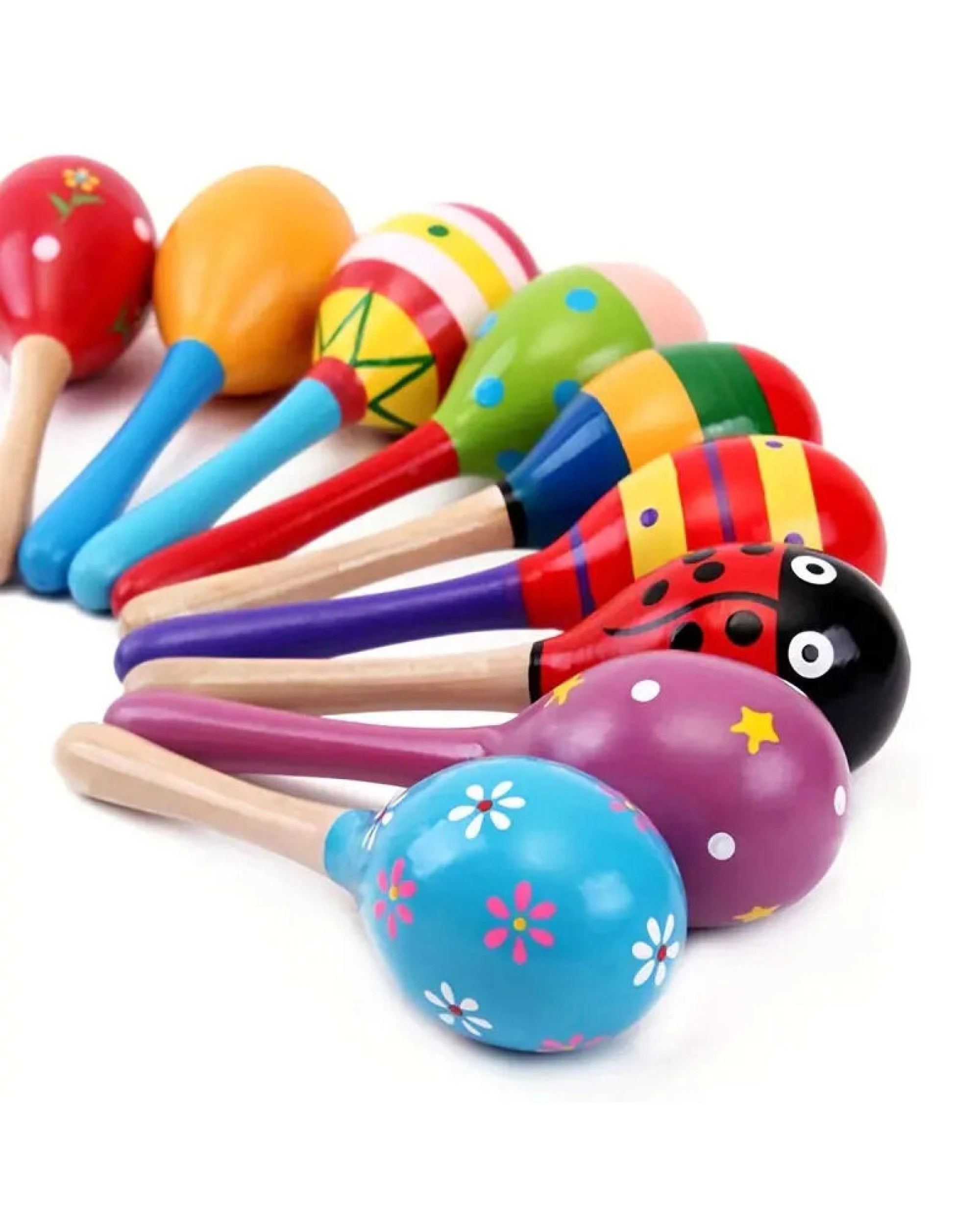 5 BR Toys Wooden Maracas Musical Shakers - Pack of 6, 5 of 5