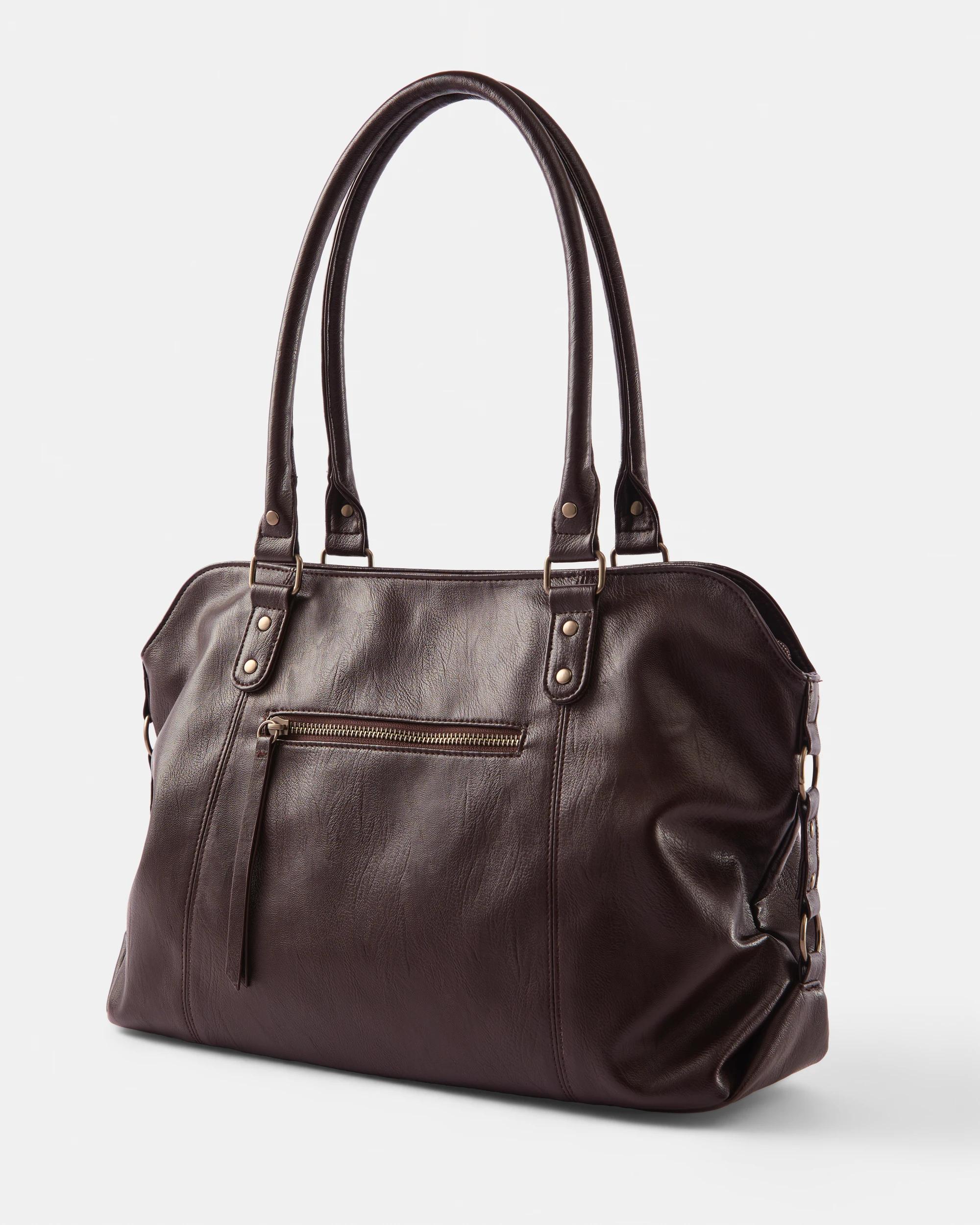 2 Boho Slouchy Tote Bag Deep Fudge, 2 of 6