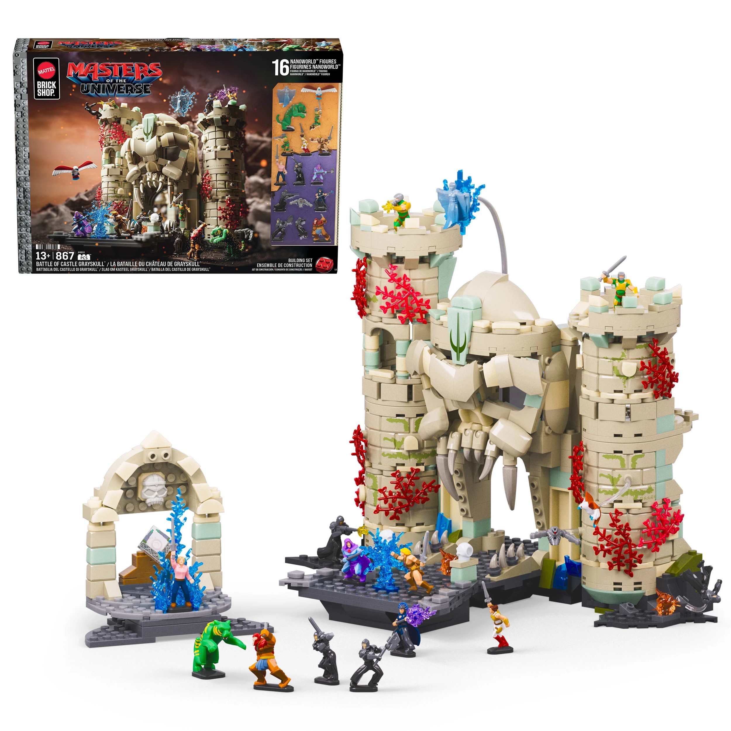 1 867 Pieces Masters of the Universe Battle of Castle Grayskull Building Playset, 1 of 7