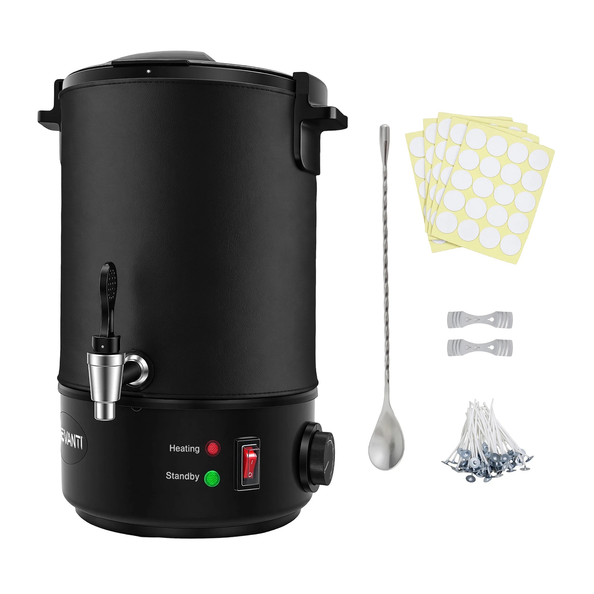 1 Devanti 6L Wax Melter Candle 1520W Making Melting Pot Furnace Pour Spout - Black, 1 of 9