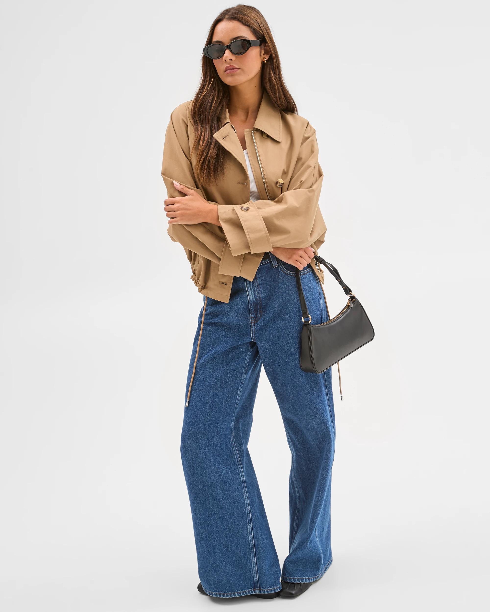 1 Lily Loves Funnel Neck Jacket ASH BROWN, 1 of 6