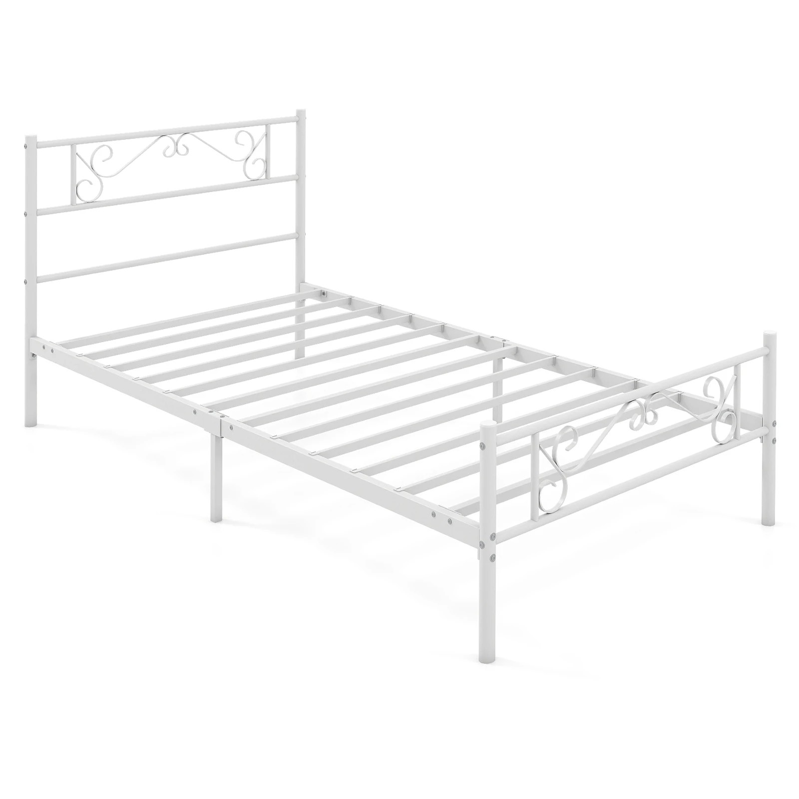 1 Costway Single Bed Frame Modern Platform Bed Metal Slat Mattress Foundation, 1 of 4