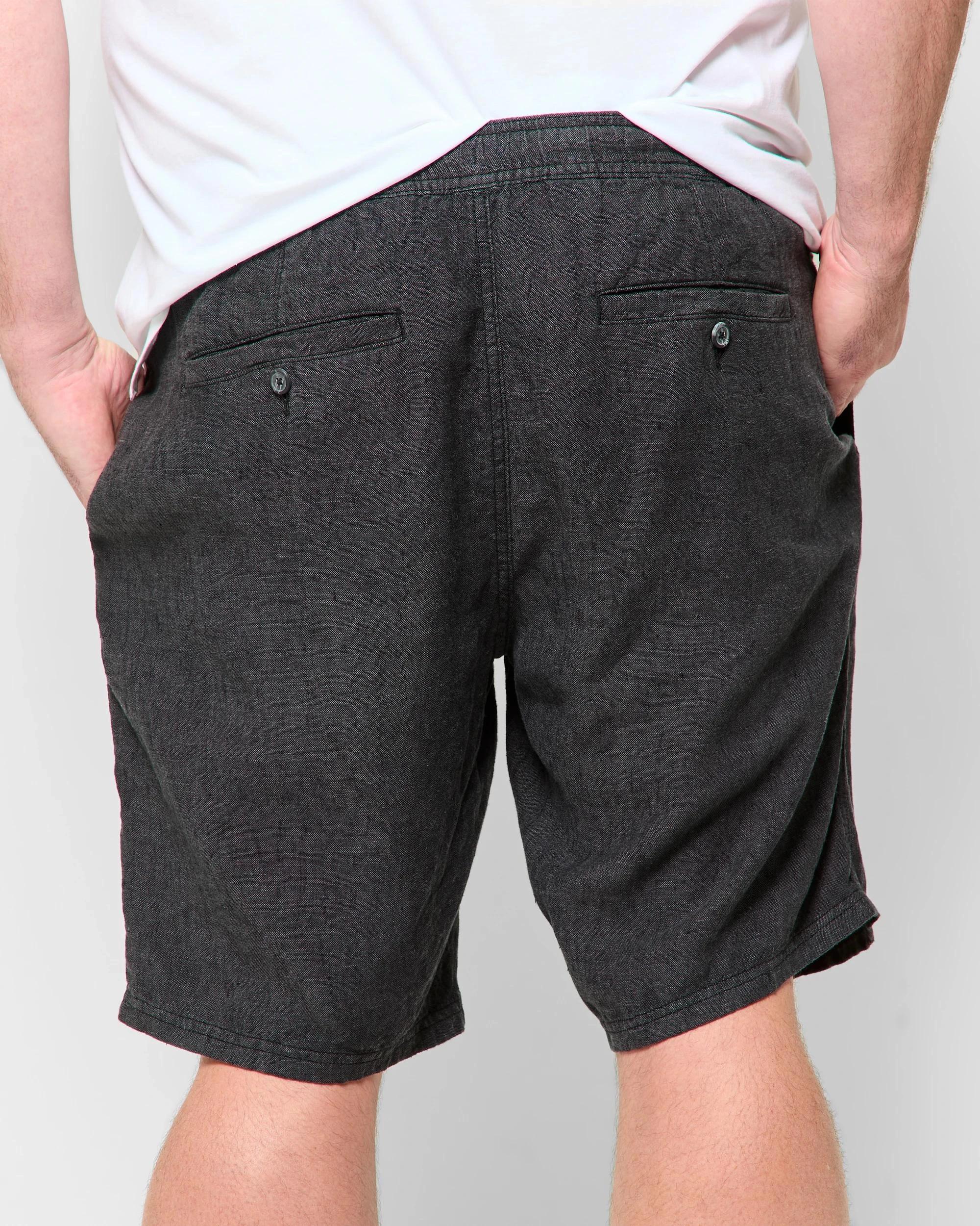 4 Target Plus Size European Linen Shorts BLACK, 4 of 5