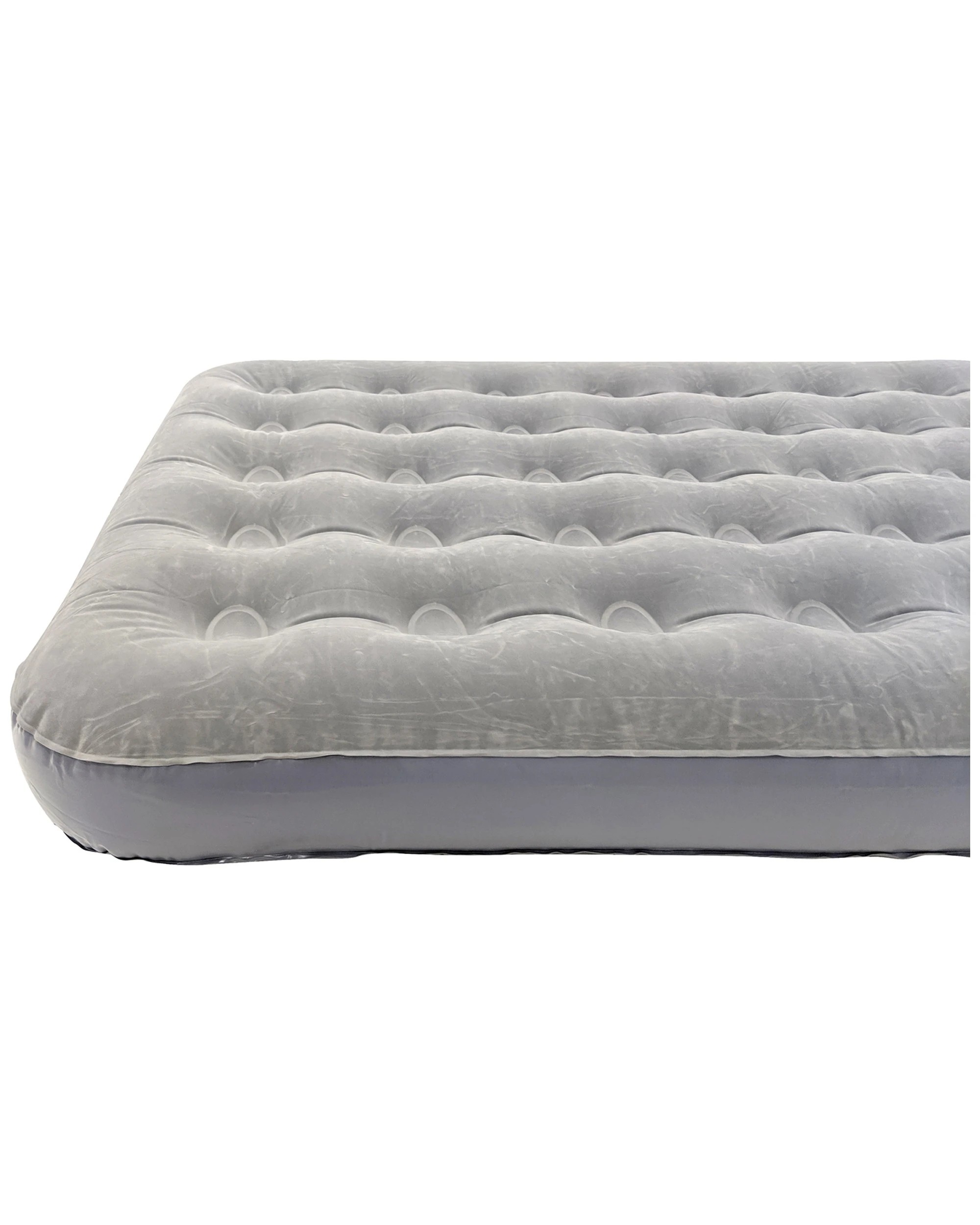 2 Wildtrak Double Coil Beam Flocked Airbed Waterproof Velour PVC - Grey, 2 of 3