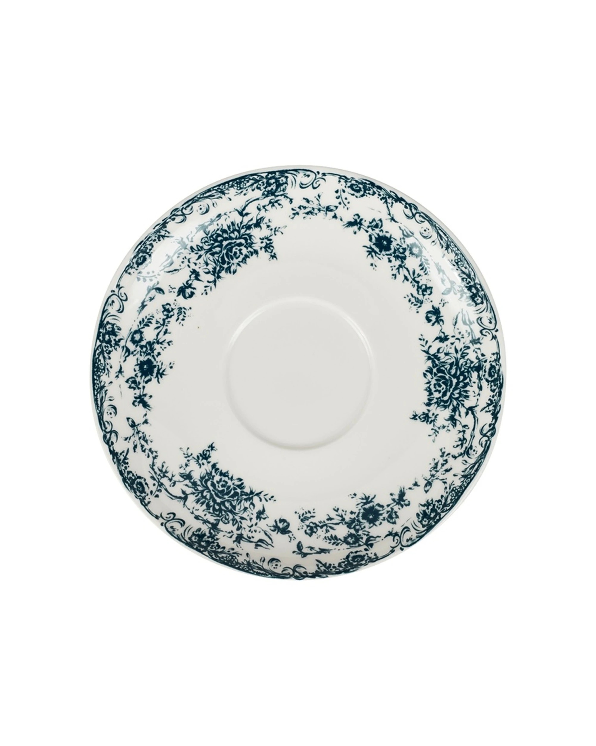 2 Casa Domani Porcelain Kitchen Dining Serveware Rosetta Cup And Saucer 200ml - Blue, 2 of 6