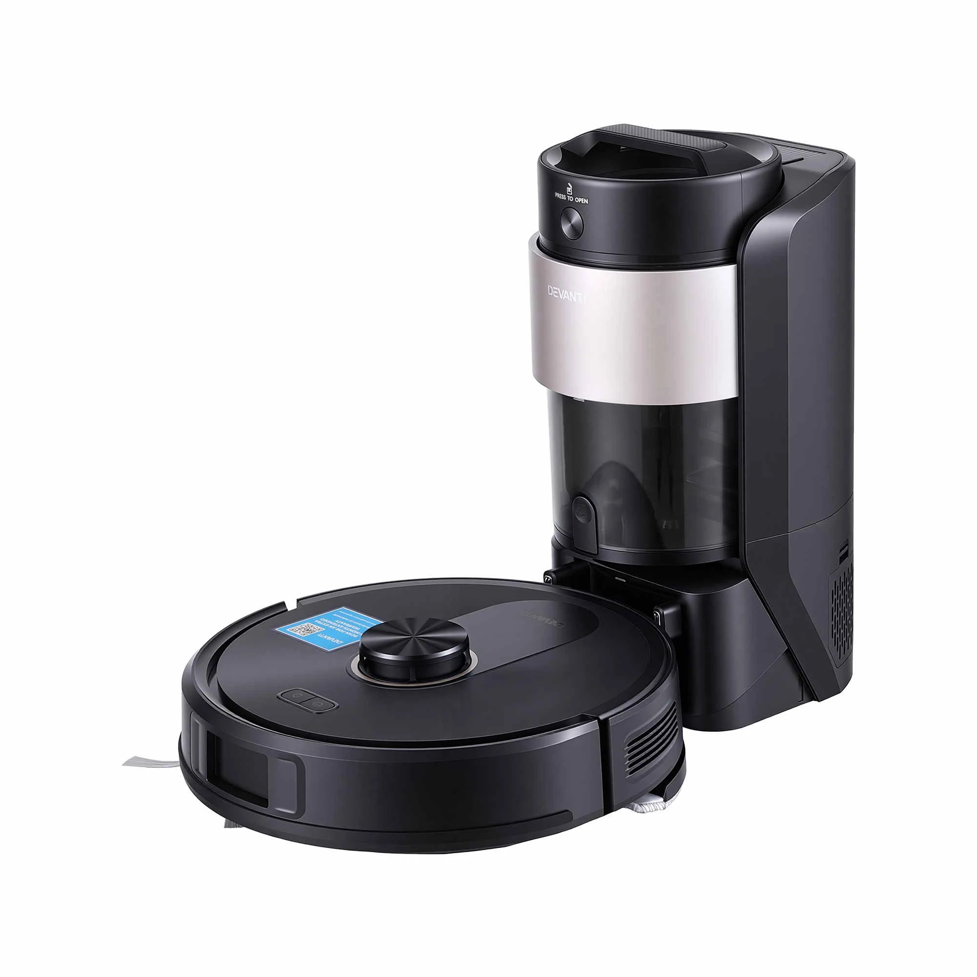 1 DEVANTI Robot Vacuum and Mop, Self-Empty APP Control 6000Pa LDS Laser 3in1 - Black, 1 of 7