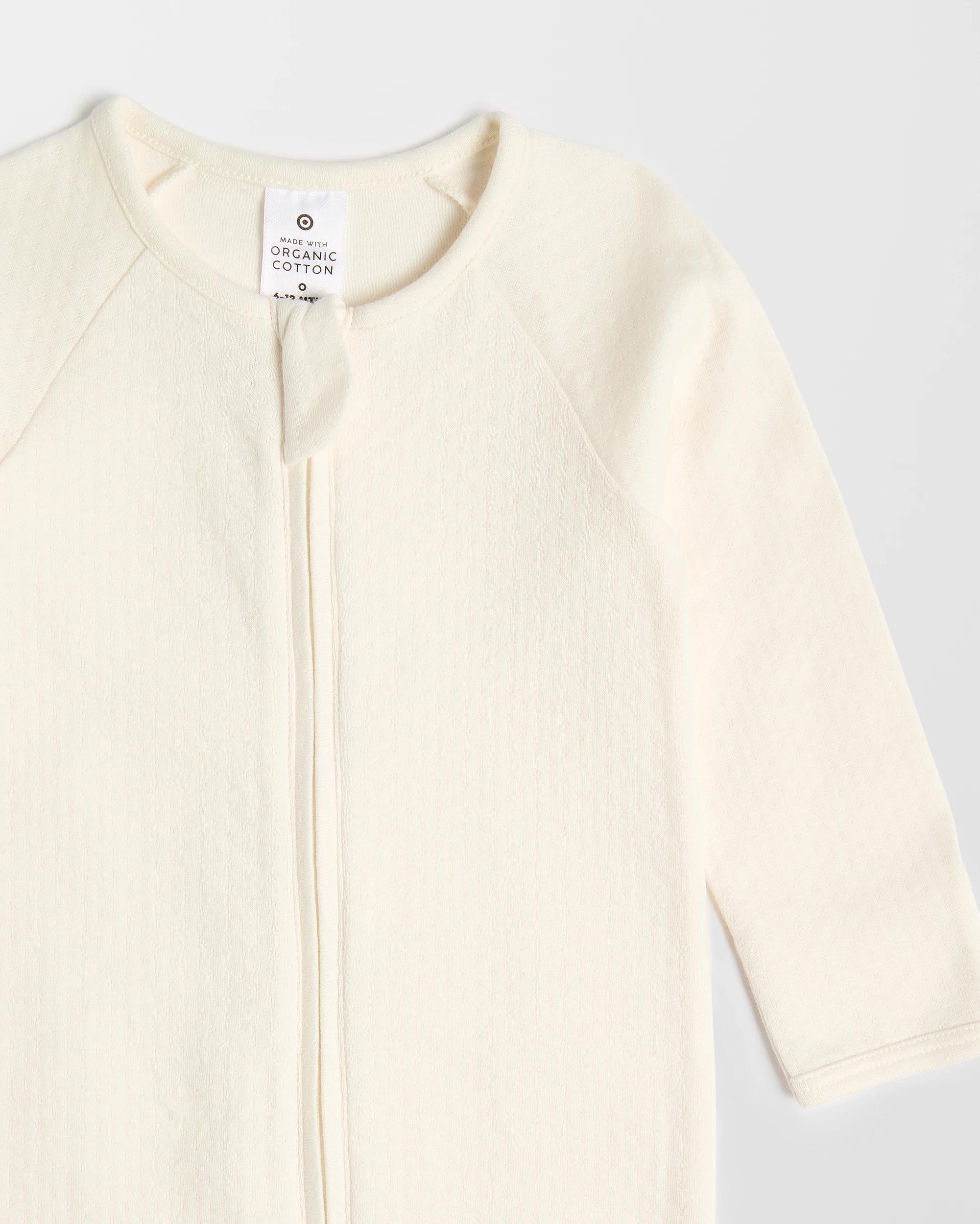 3 Target Baby Organic Cotton Pointelle Zip Coverall CREAM, 3 of 6