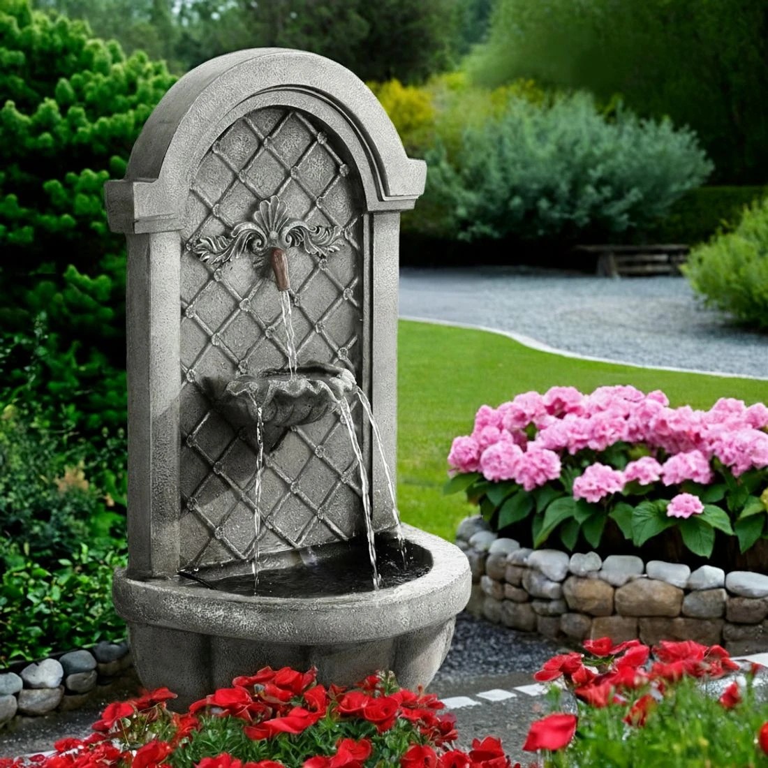 4 Gardeon Solar Fountain Water Feature Wall Mount Garden Fountains 80CM - Grey, 4 of 6