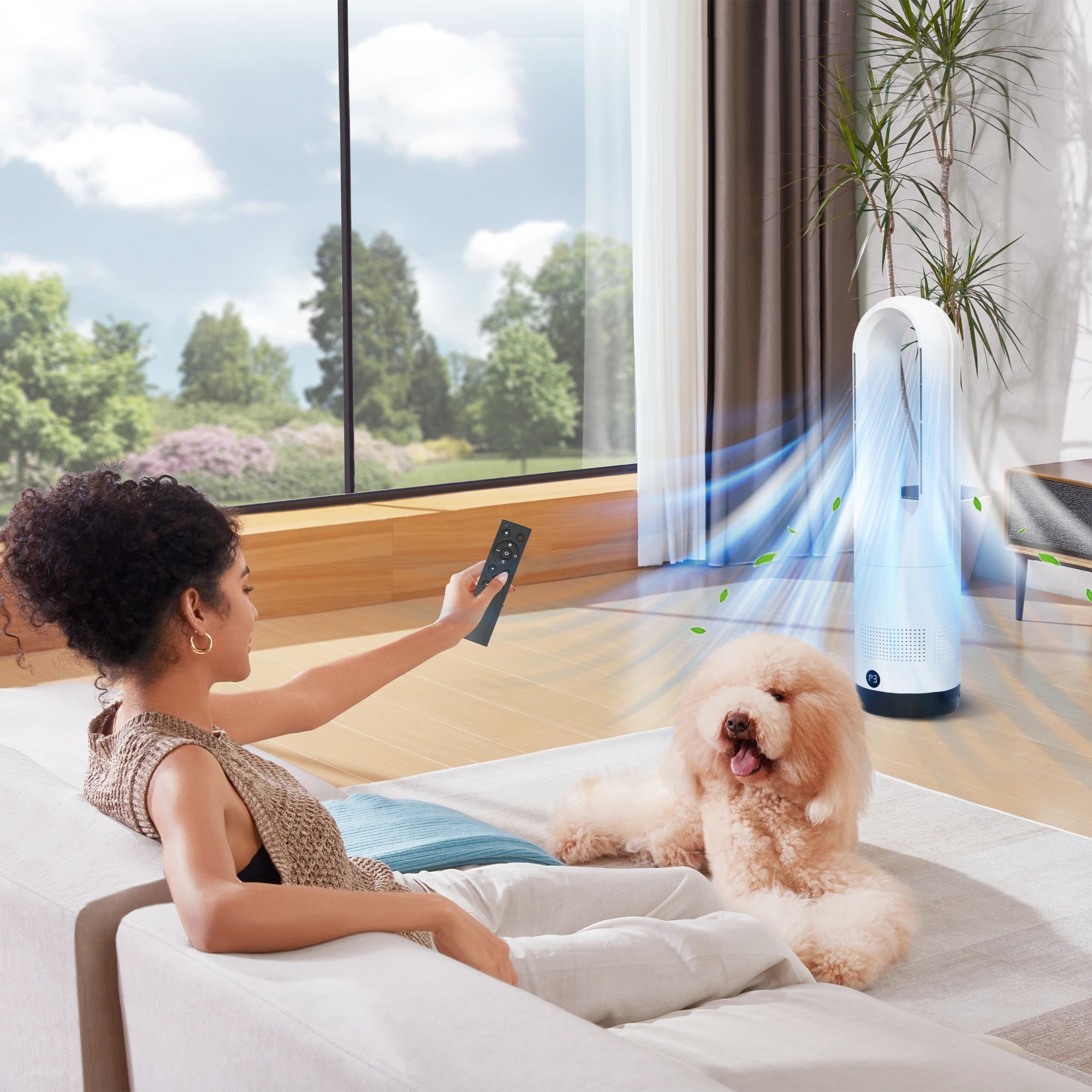 6 Spector Bladeless Tower Fan - White, 6 of 6