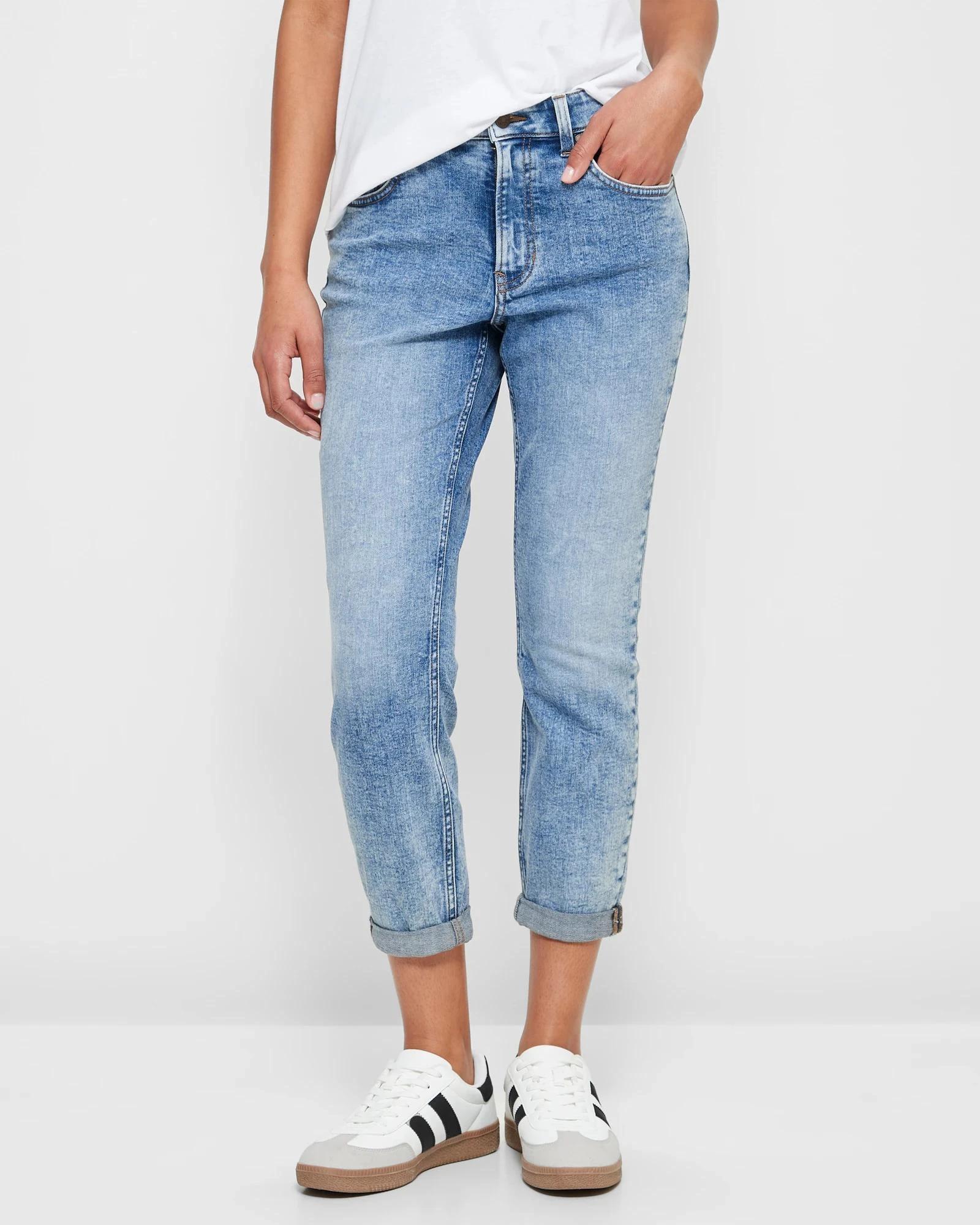 1 Target Tash Girlfriend Mid Rise Ankle Length Denim Jeans DAYBREAK BLUE, 1 of 5