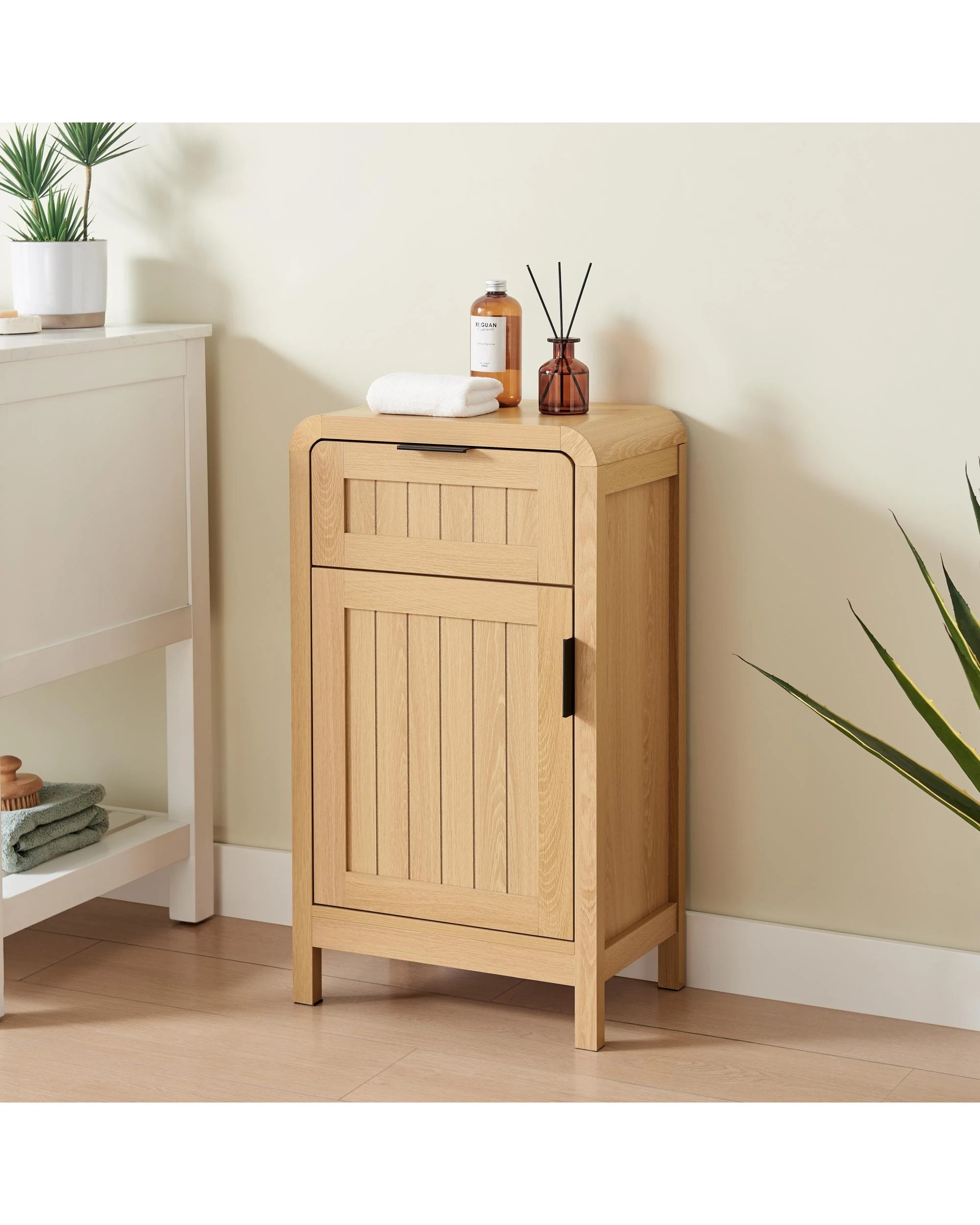 3 Kodu Bedside Cabinet 1 Drawer 1 Door - Natural, 3 of 9