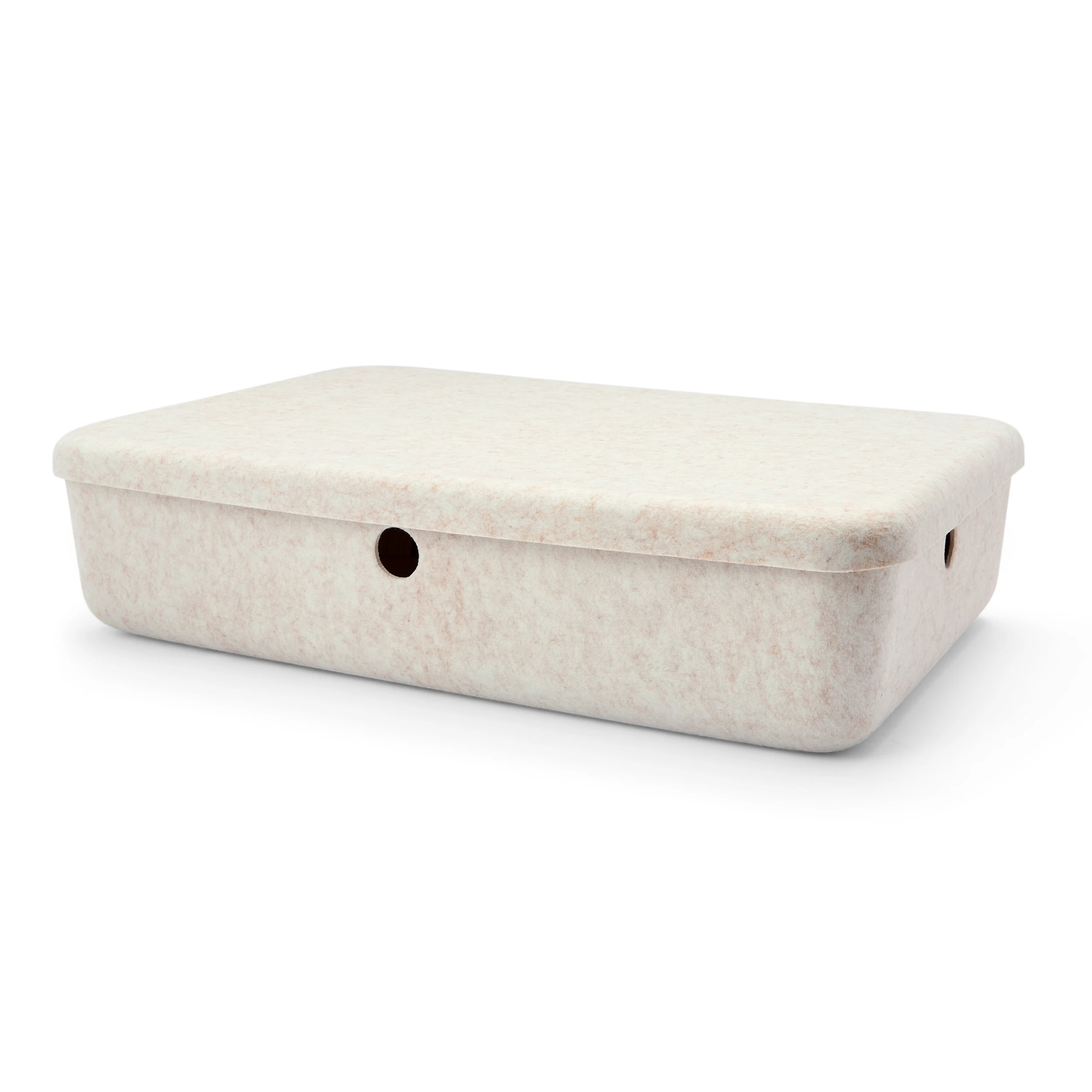 3 Felt Underbed Basket with Lid - Beige, 3 of 10