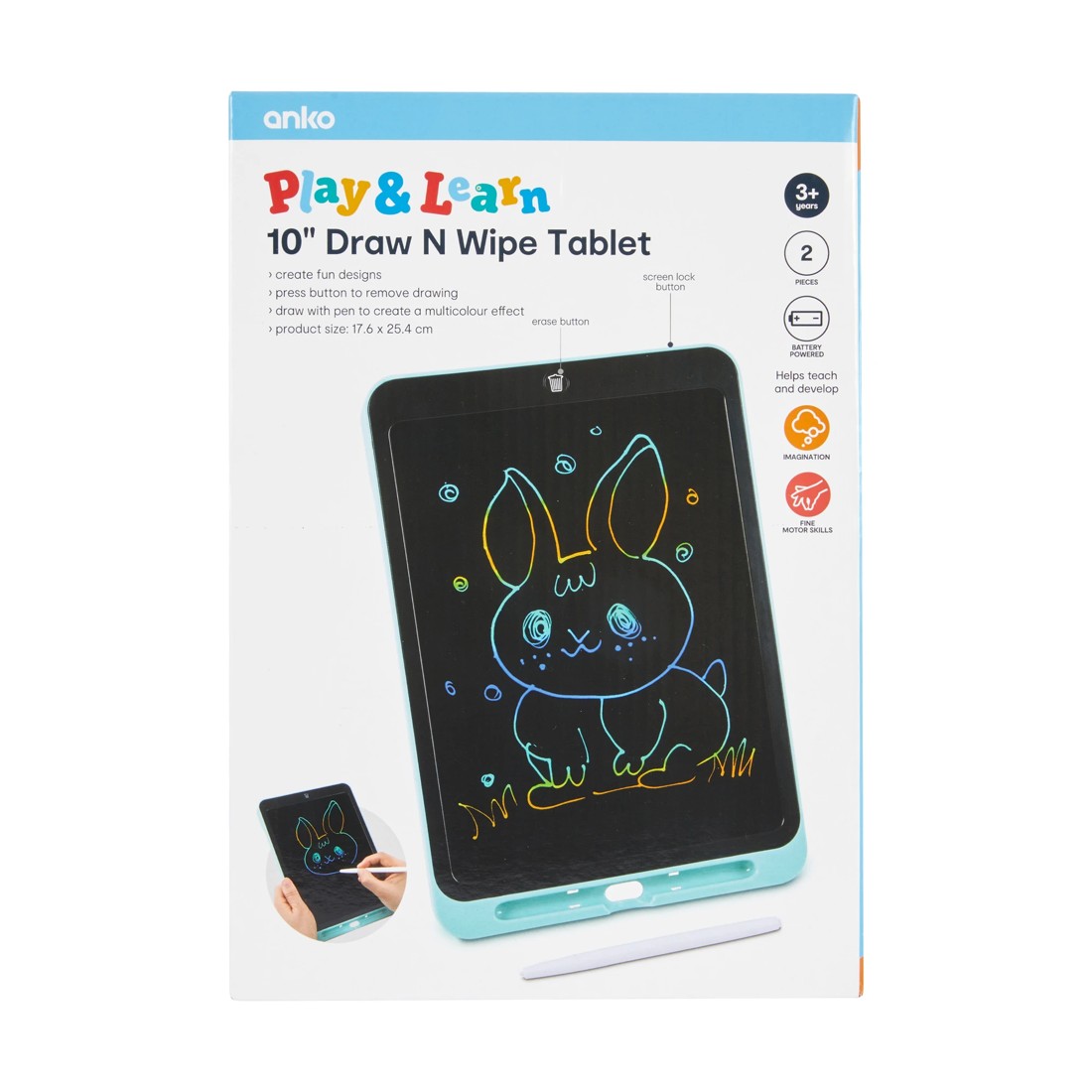 5 Play and Learn 25cm Draw N Wipe Tablet, 5 of 5