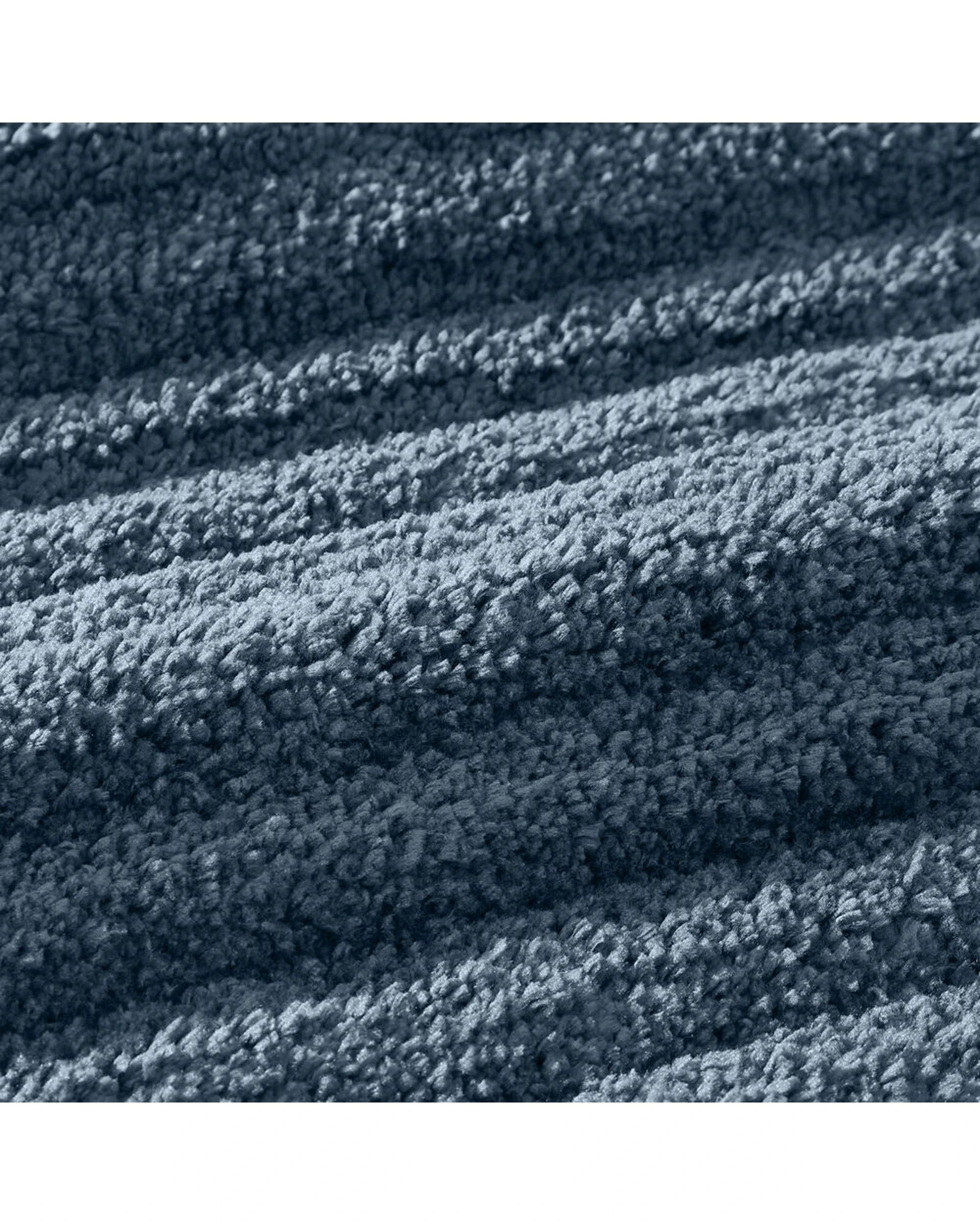 4 Algodon 2PC Lawson Plush Bath Runner Non-Slip Mat Set 50x50cm - Blue, 4 of 4