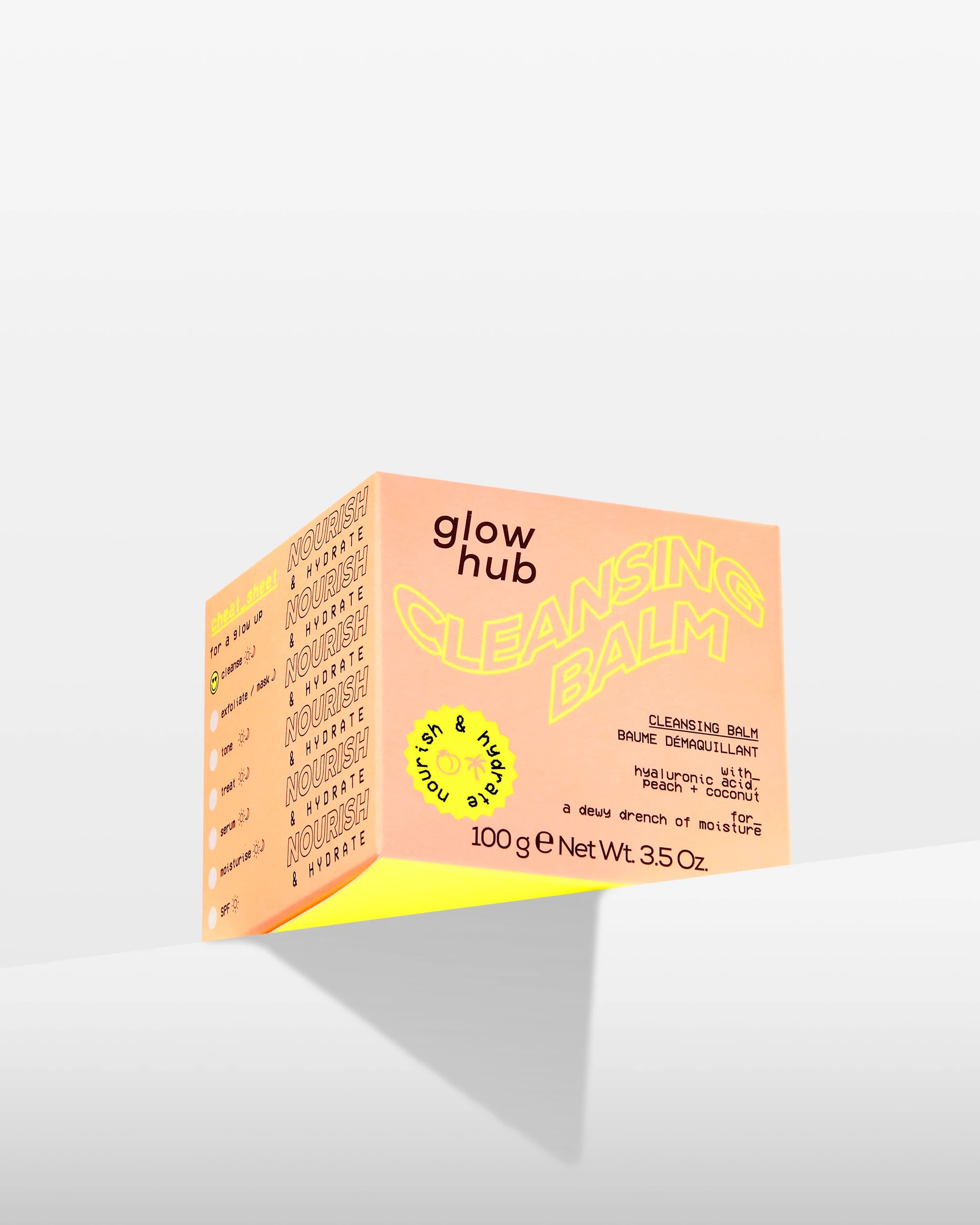 1 Glow Hub Cleansing Balm 100g - Hyaluronic Acid , Peach and Coconut, 1 of 5
