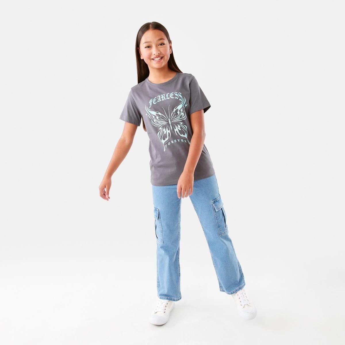 5 Short Sleeve Print T-shirt Btrfly Gry, 5 of 8