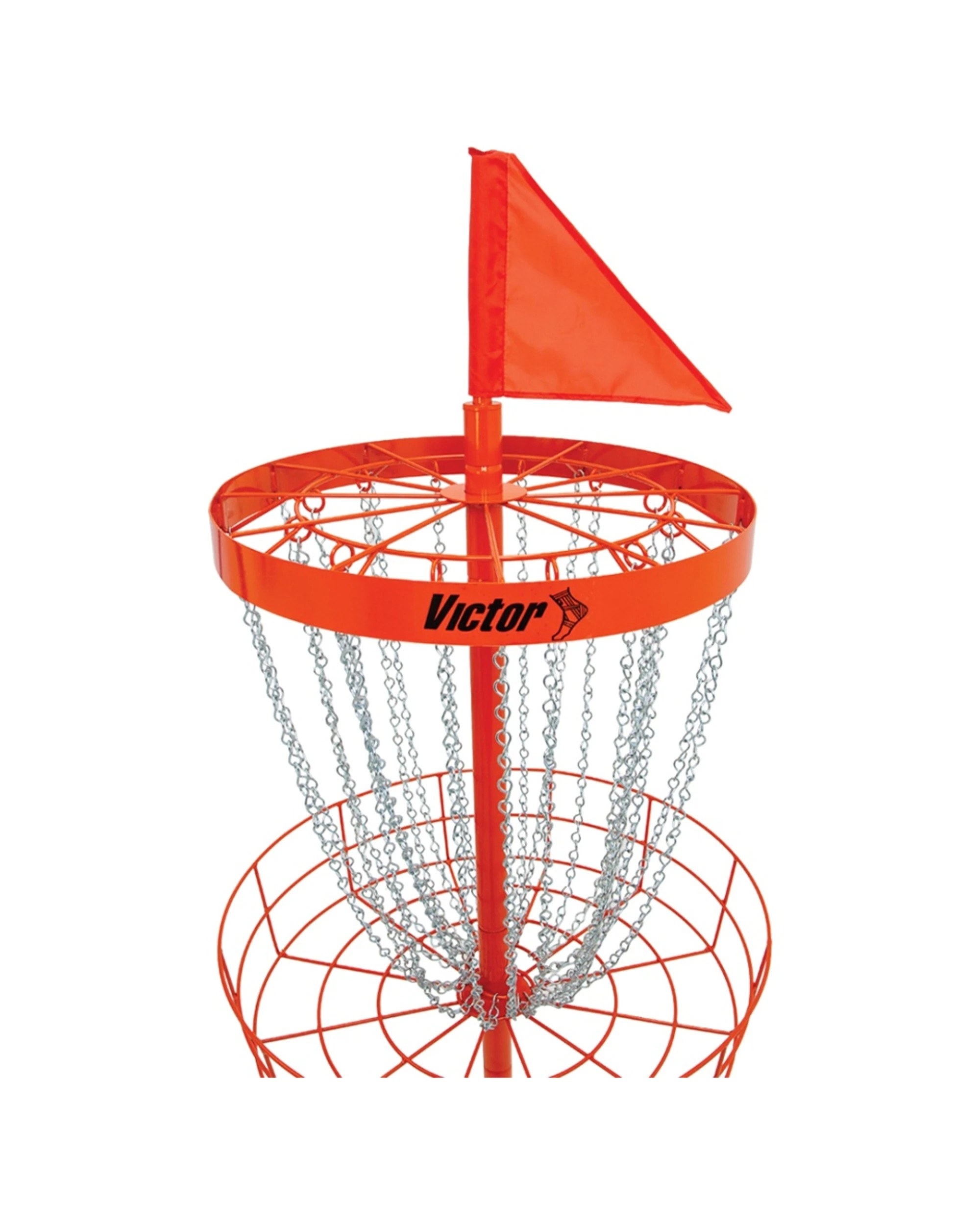 2 Victor Sports Disc Golf Elevated Target Basket Steel Galvanised Chains 66x132cm - Orange, 2 of 4