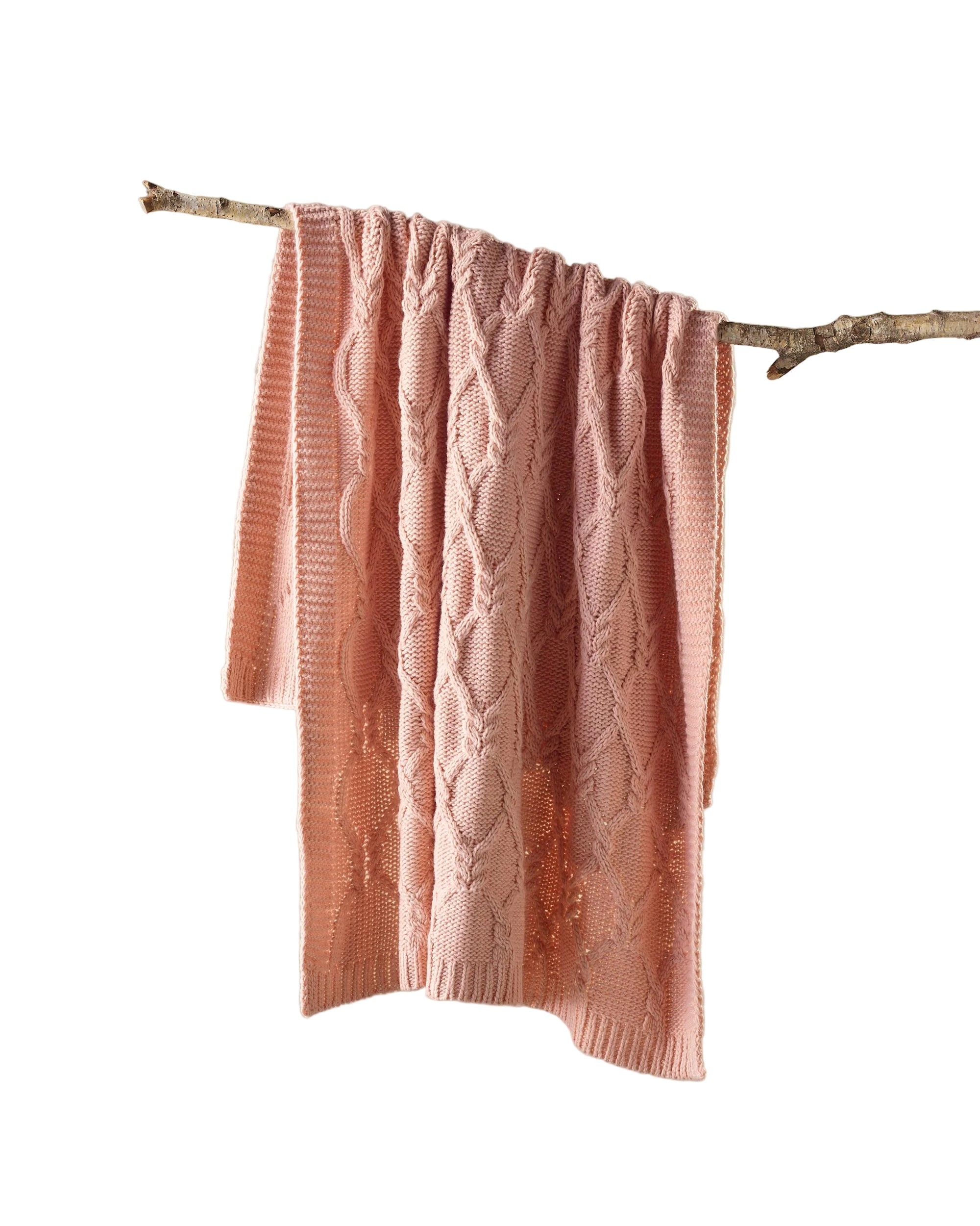 1 Bianca Johnson Throw Rug Soft Warm Acrylic Blanket Blush - Pink, 1 of 1