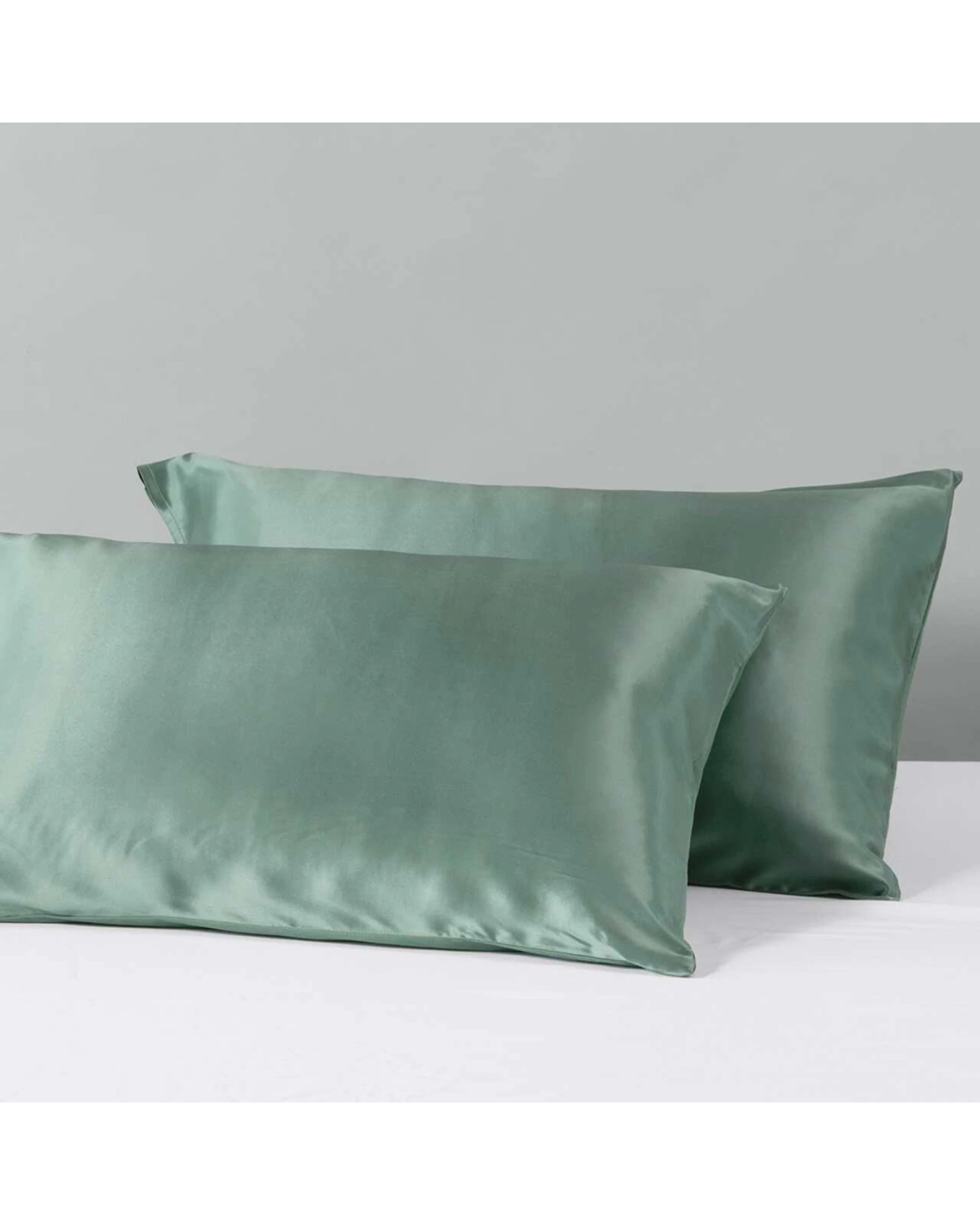 2 Canningvale Beautysilks Mulberry Silk Pillowcase Twin Pack Moss - Green, 2 of 3