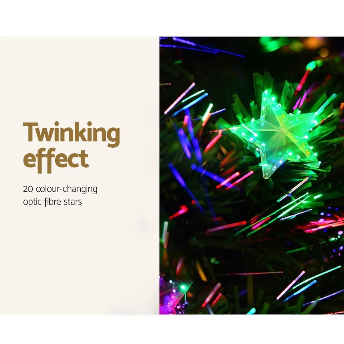 6 Jingle Jollys 1.2m Christmas Tree Optic Fibre LED Xmas tree Colour - Green, 6 of 8