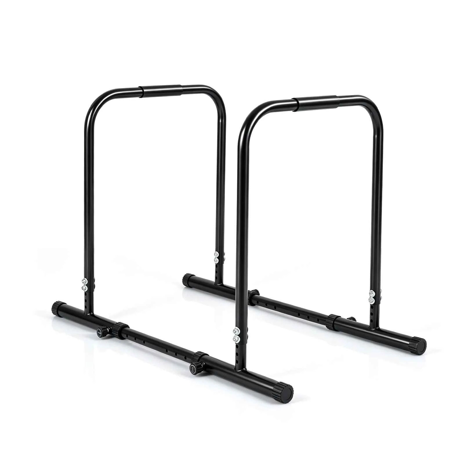 1 Costway Dip Bar Station Parallette & Parallel Bar 300kg w/4 Level Adjustable Fitness Workout - Black, 1 of 1