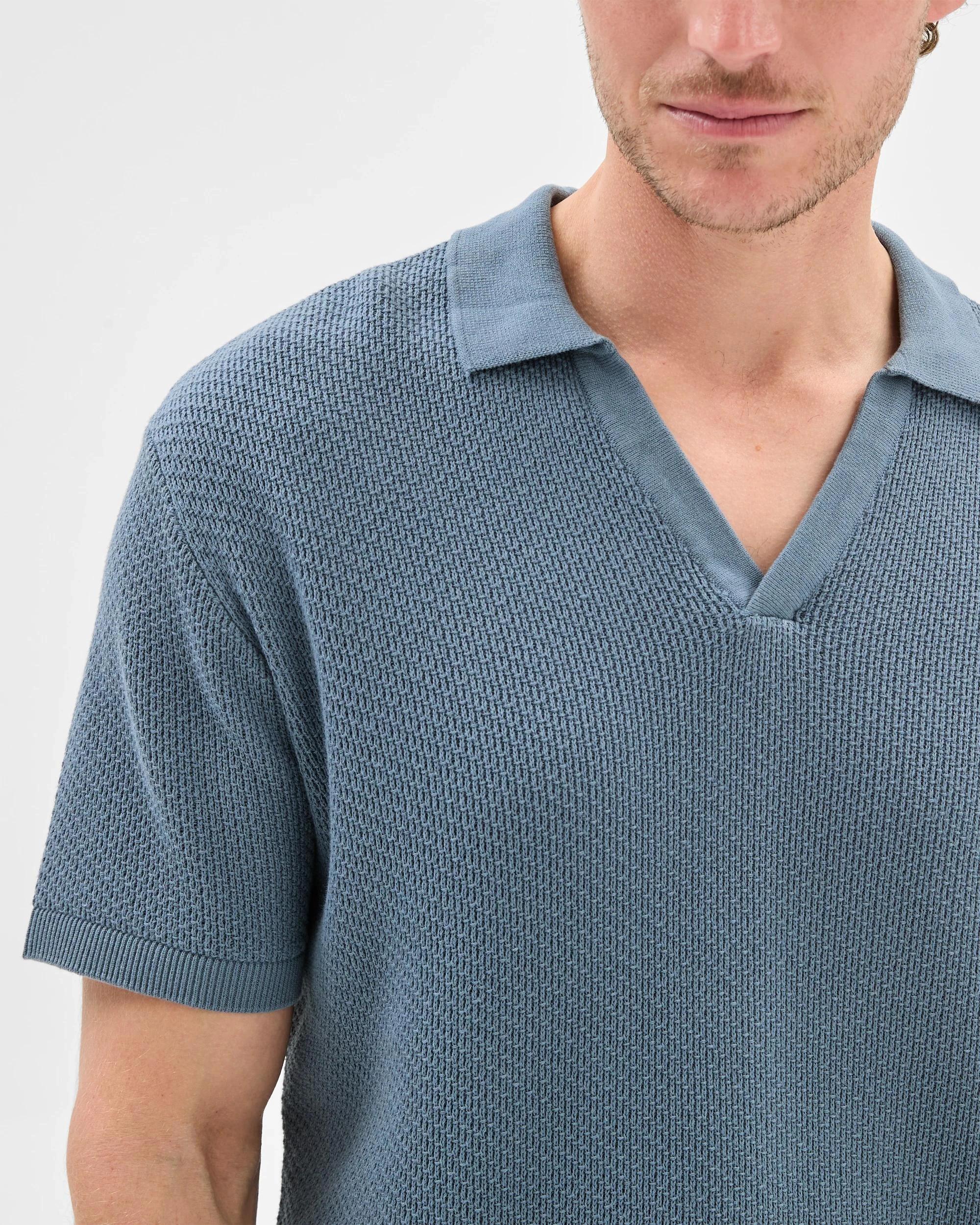 4 Target Australian Cotton Knitted Polo Top FADED BLUE, 4 of 8