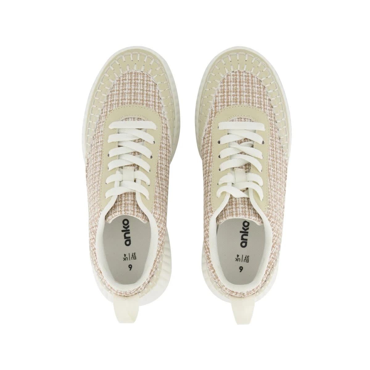 2 Textured Platform Sneakers Beige Gray, 2 of 5