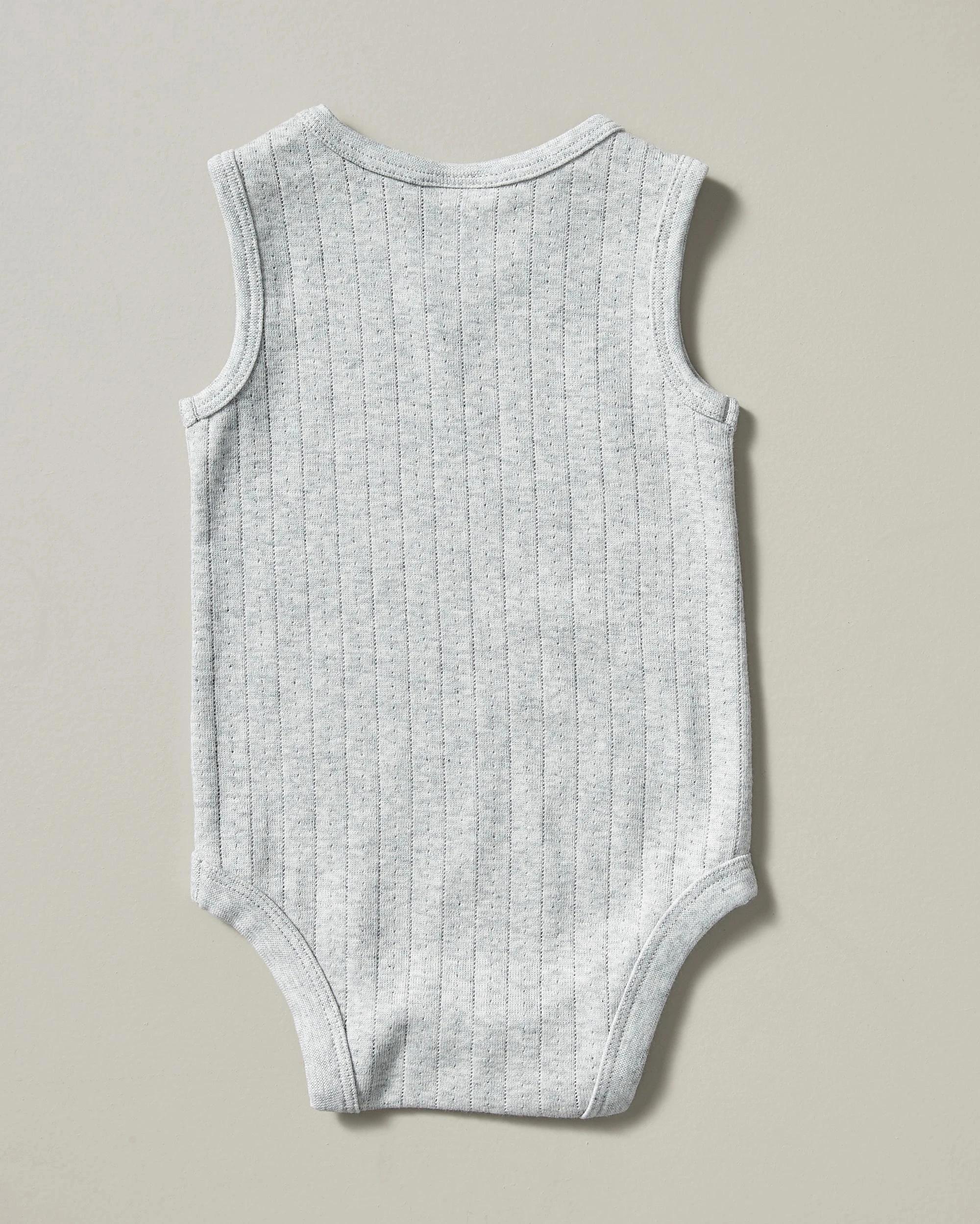 2 Target Baby Organic Cotton Pointelle Sleeveless Bodysuit GREY, 2 of 3
