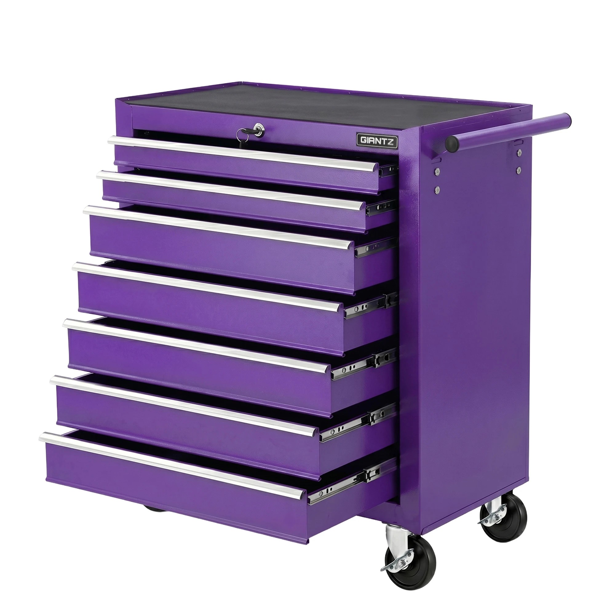 1 Giantz 7-Drawer Tool Chest Trolley Cabinet Toolbox Heavy Duty Garage Storage Organiser Purple - Purple, 1 of 8