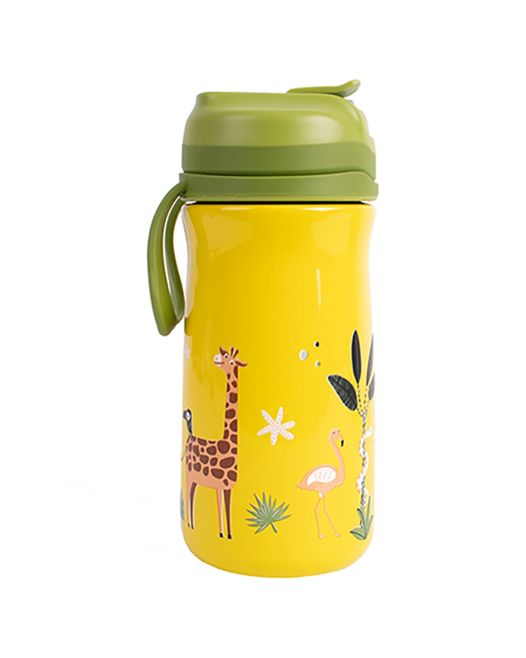 1 Ladelle 370ml Jungle Kids Drink Bottle Stainless Steel Double Walled - Pattern, 1 of 4