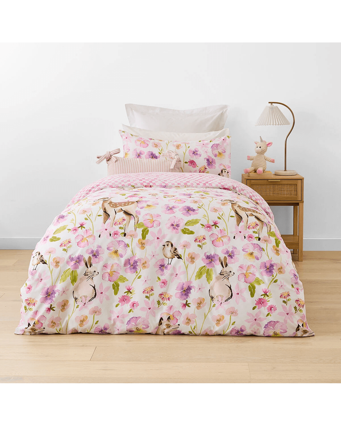 1 Fawn Cotton Rich Reversible Quilt Cover Set - Single Bed, 1 of 7
