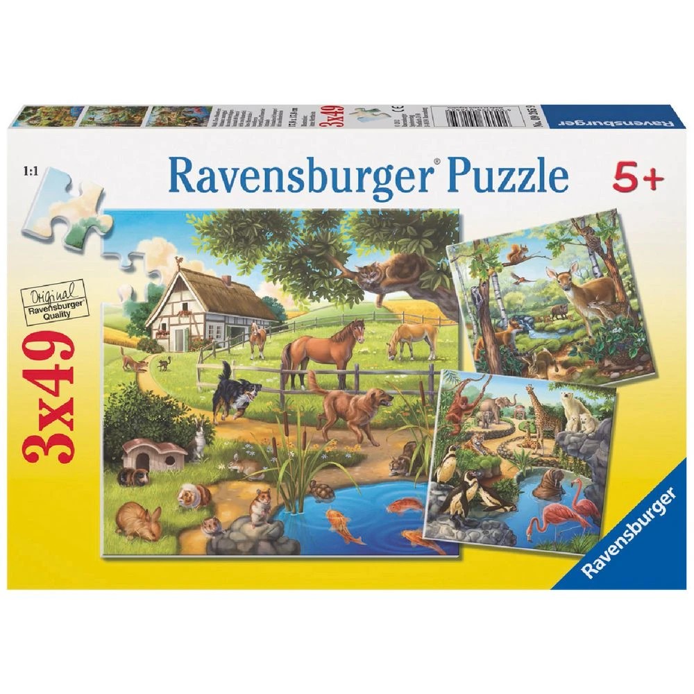 1 Ravensburger Forest, Zoo and Pets Puzzle 3 Pack, 1 of 4