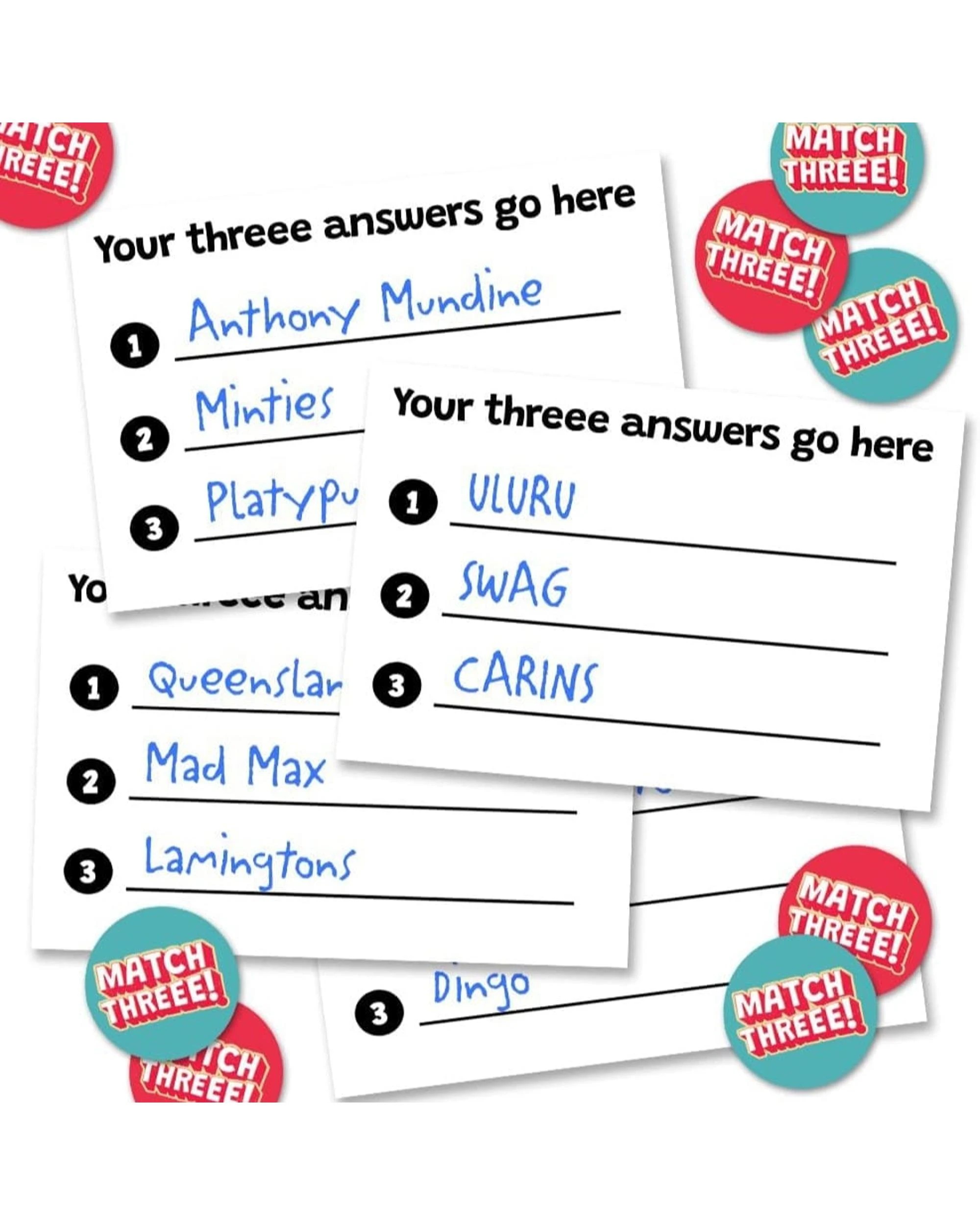 4 Match Three Card Game, 4 of 7