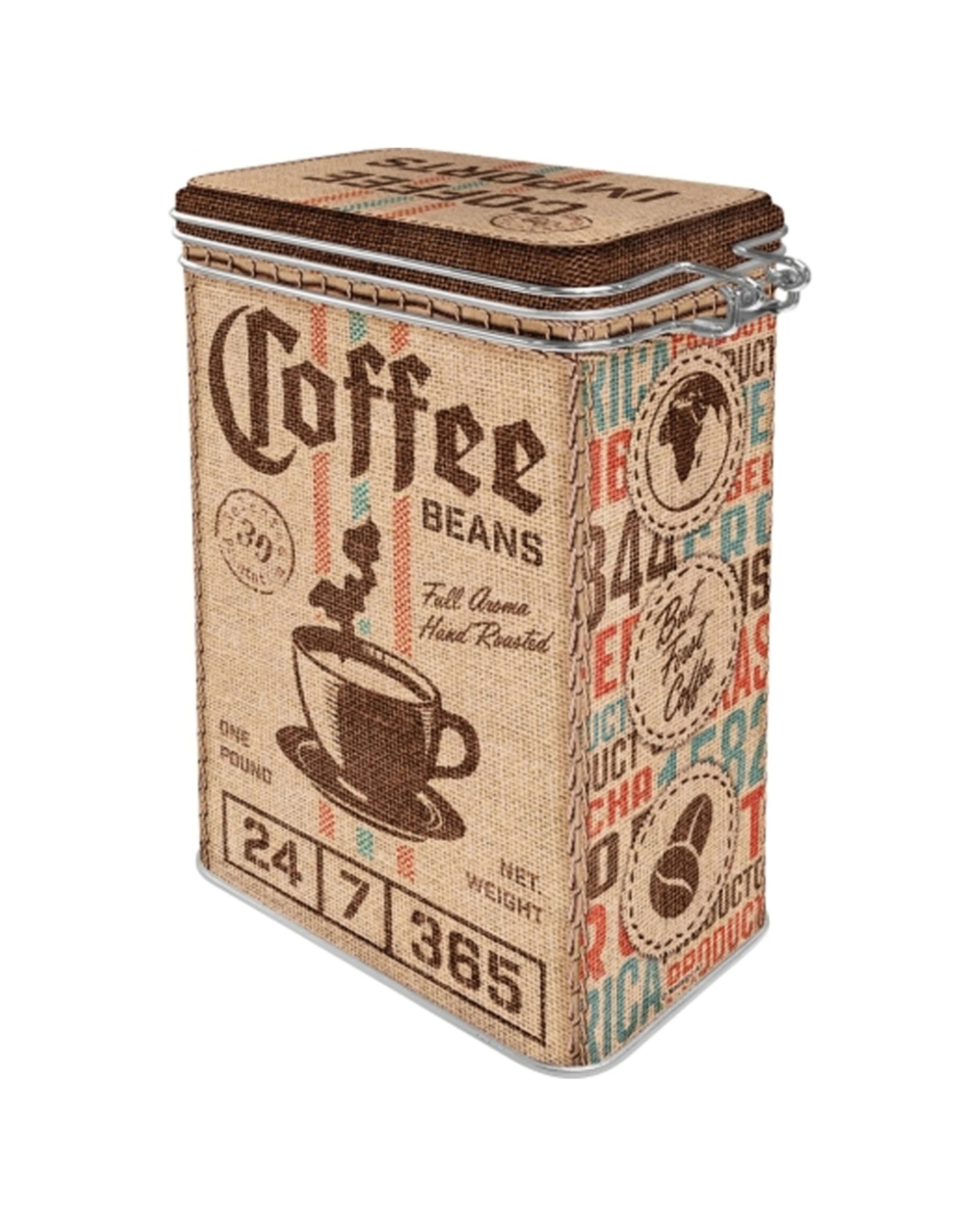 1 Nostalgic-Art Retro Clip Top Tin Box - Coffee & Food Snacks - Multi, 1 of 1