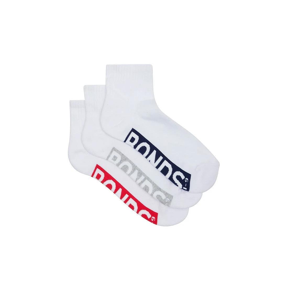 2 Cotton Blend Quarter Crew Socks 3 Pack - Bonds WHITE, 2 of 3
