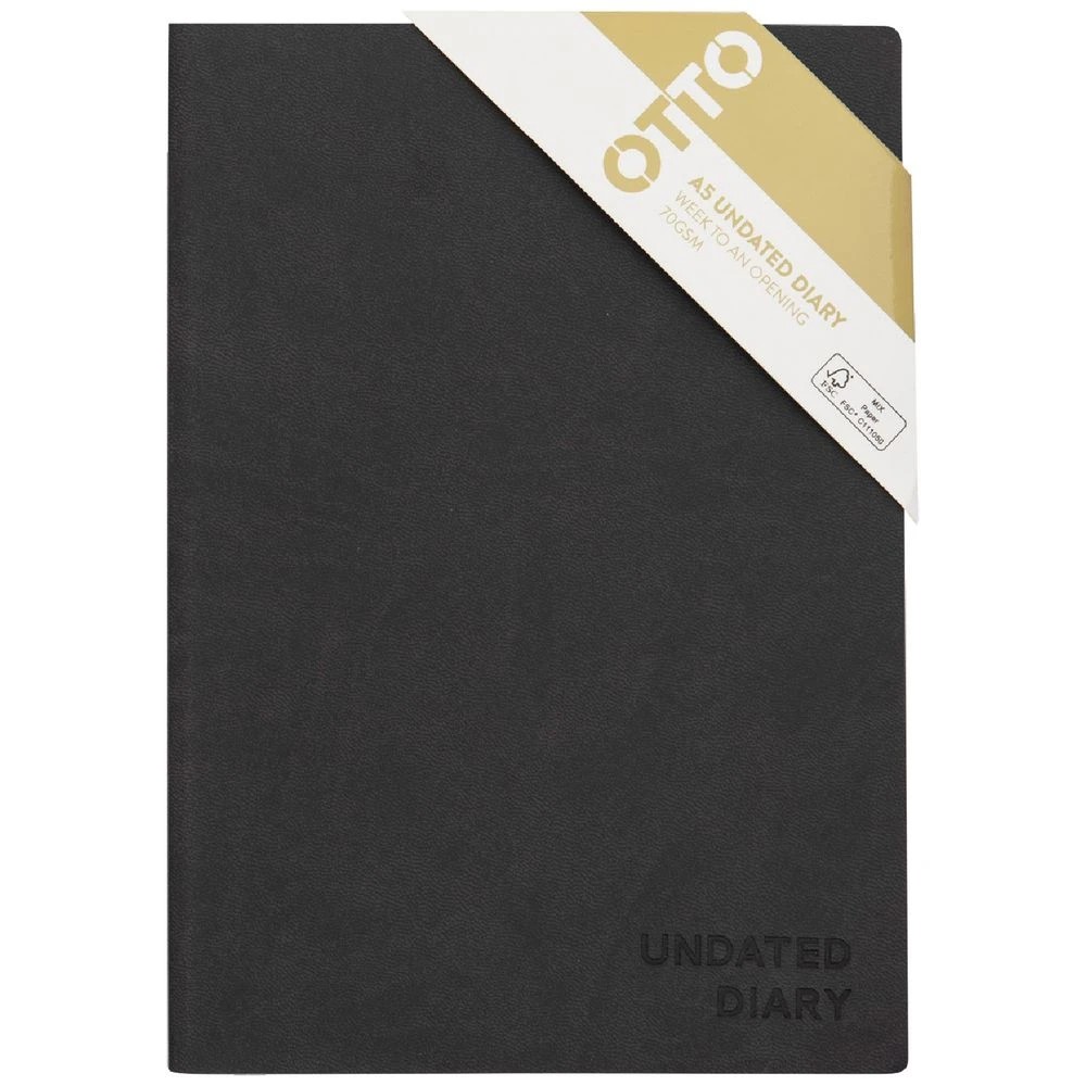 1 Otto A5 Undated Week to View Urban Diary Charcoal, 1 of 3