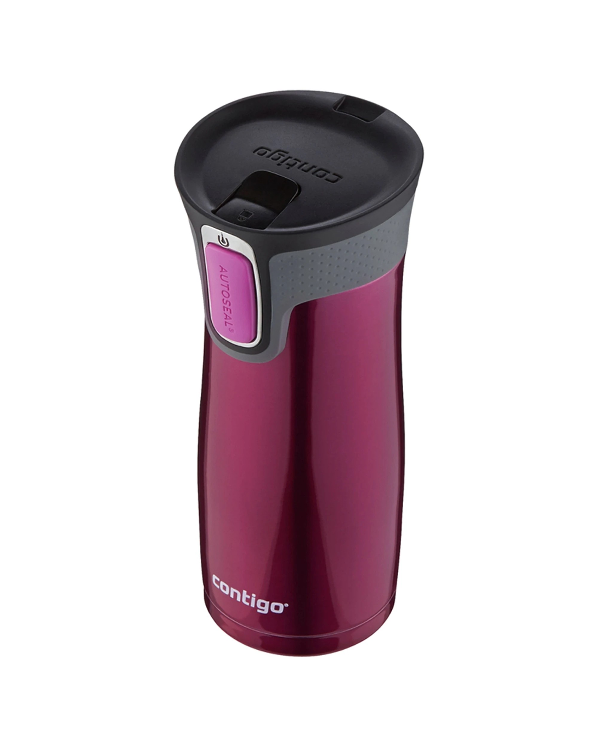 2 Contigo Autoseal Leakproof Hot Cold Travel Mug 473ml Vacuum Insulated Spill - Red, 2 of 4