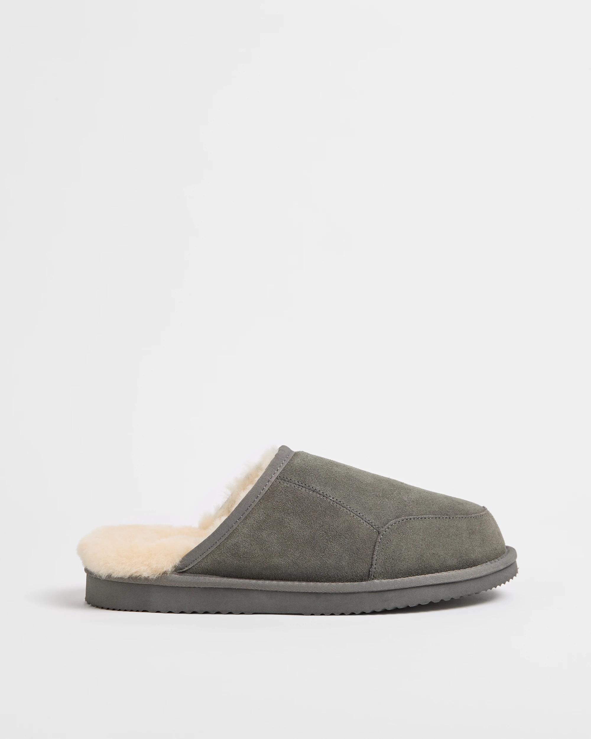 1 AUSTRALIAN DESIGN UGG Australian Design Sheepskin and Leather Slipper Scuff GREY, 1 of 3