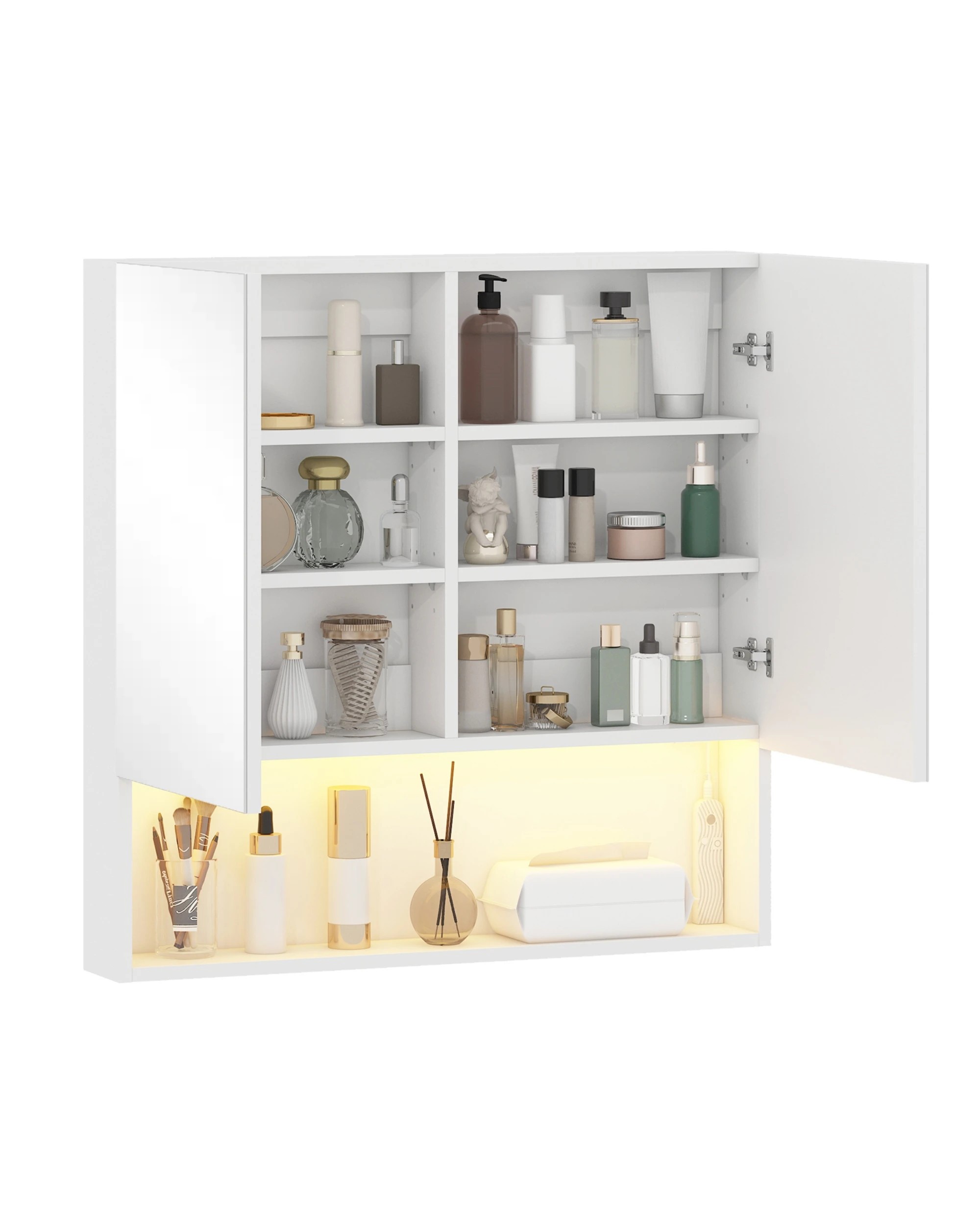 8 Advwin 750 x 750mm Cabinet LED Medicine Storage Unit Mirror Shaving Cupboard w/ Motion Sensor Light, 8 of 10